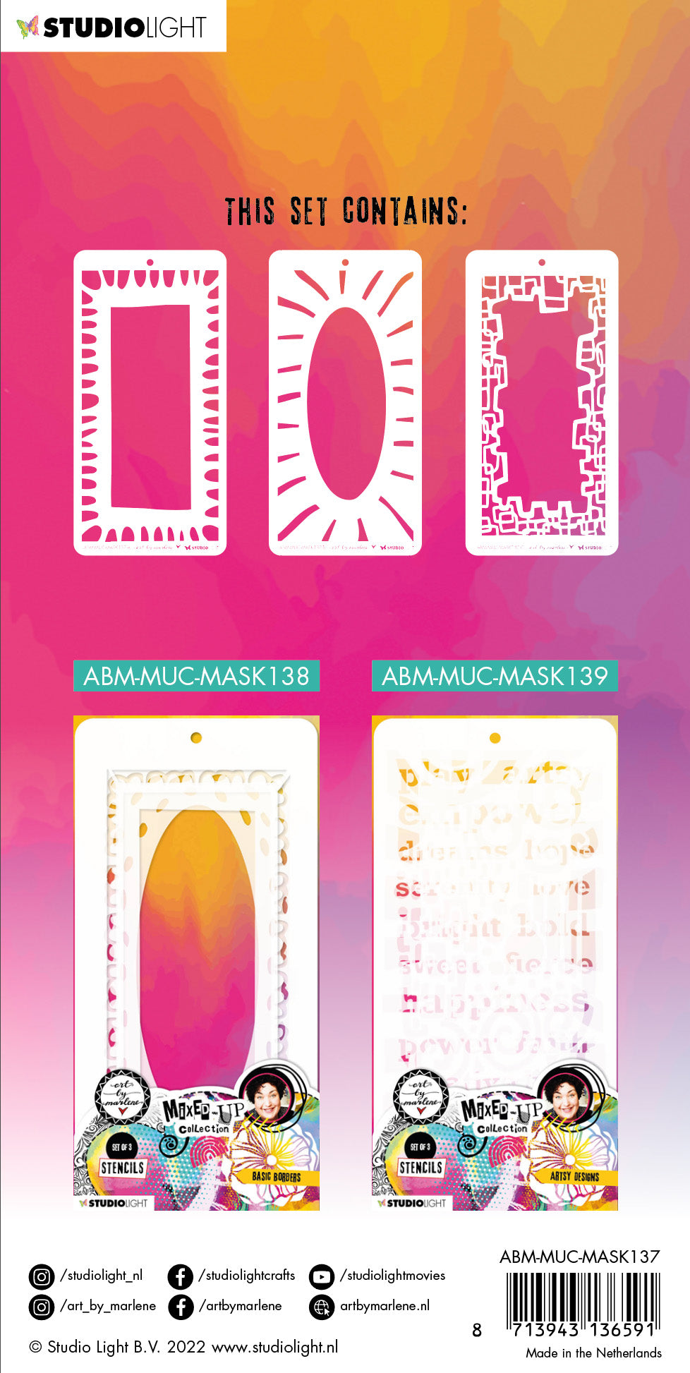 ABM Mask Playful Frames Mixed-Up Collection 110x213x1mm 3 PC nr.137