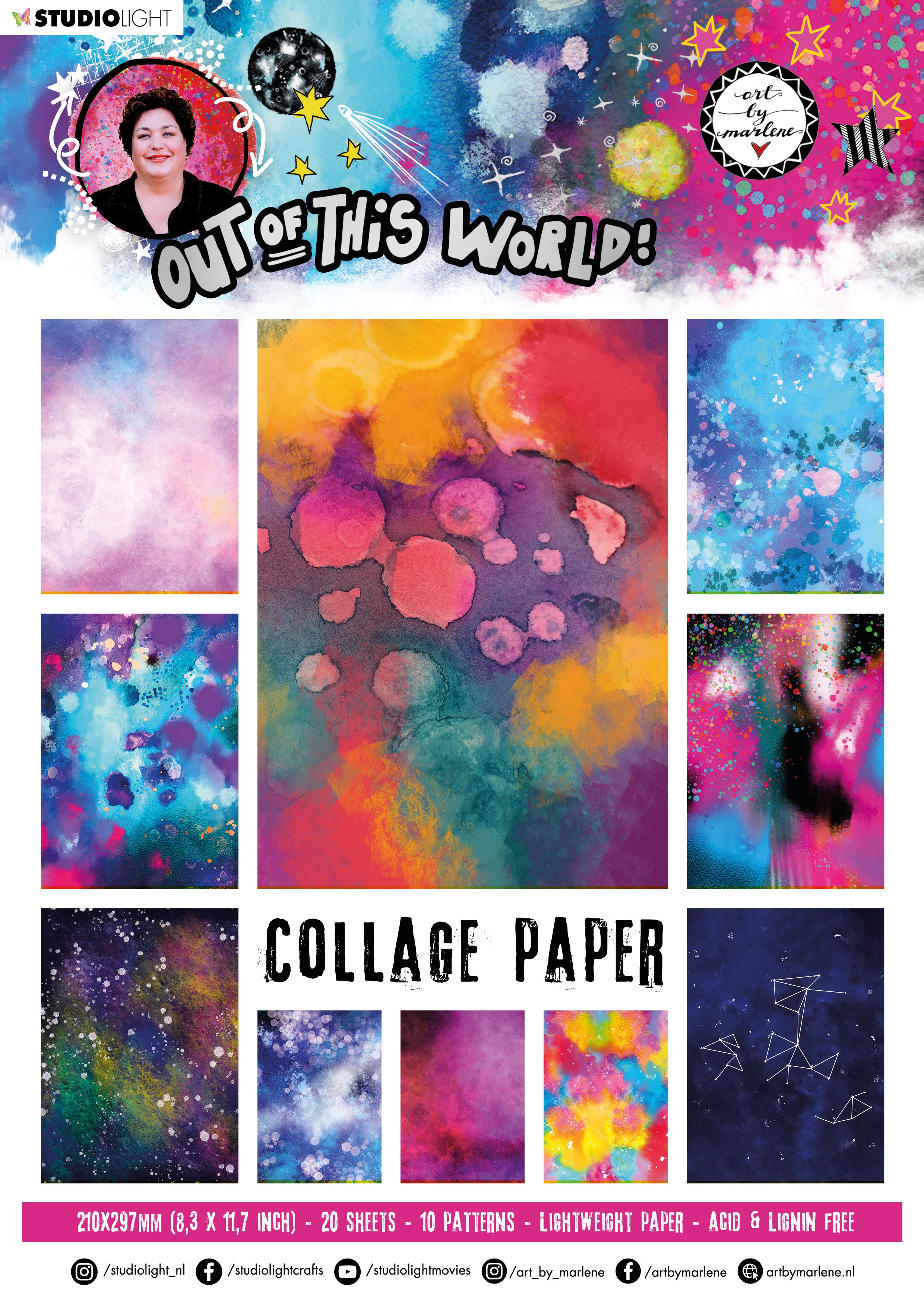 ABM Collage Paper Pattern Paper Out Of This World 210x297mm nr.14