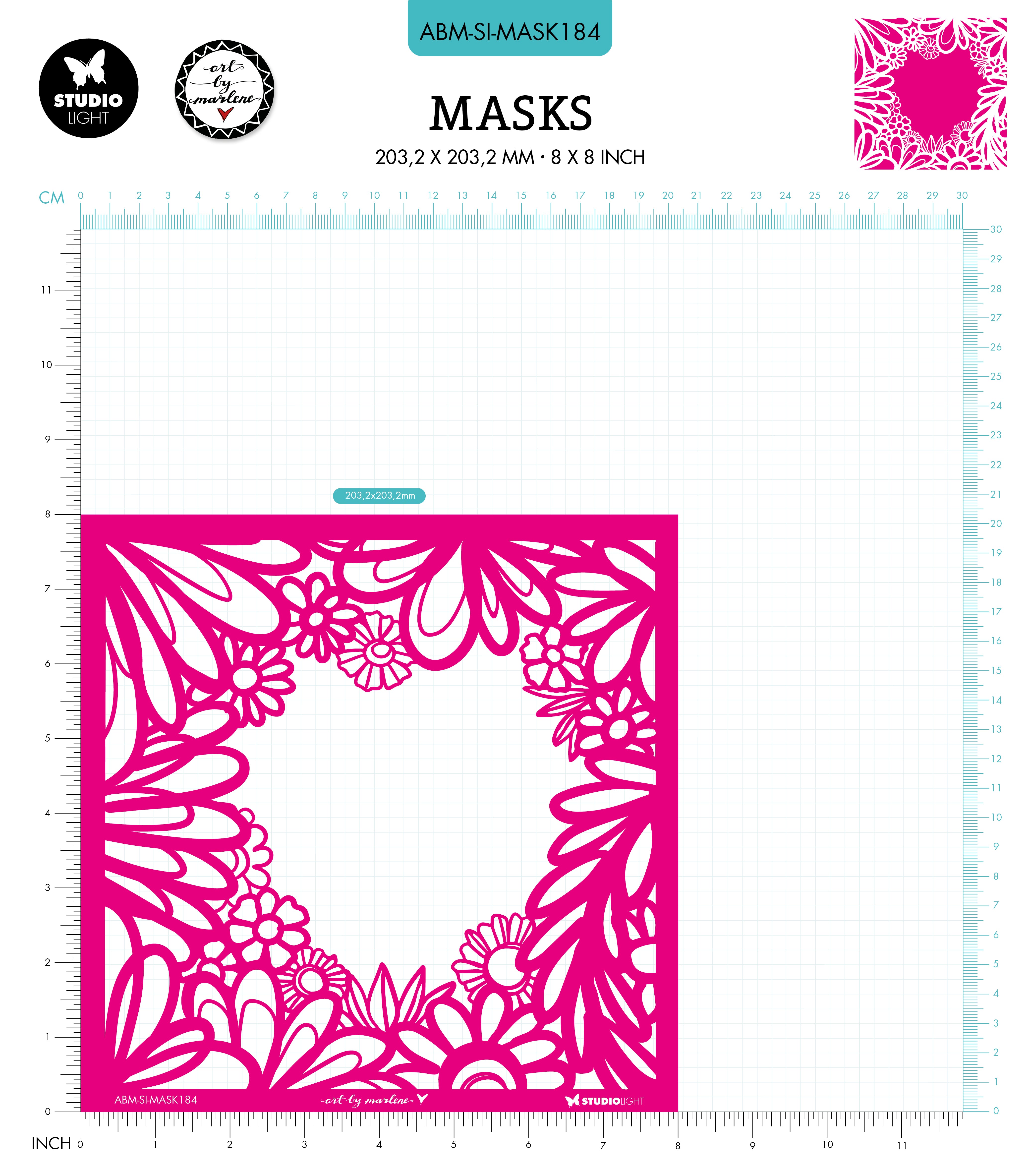 ABM Mask Floral Frame Signature Collection 203.2x203.2x1mm 1 PC nr.184