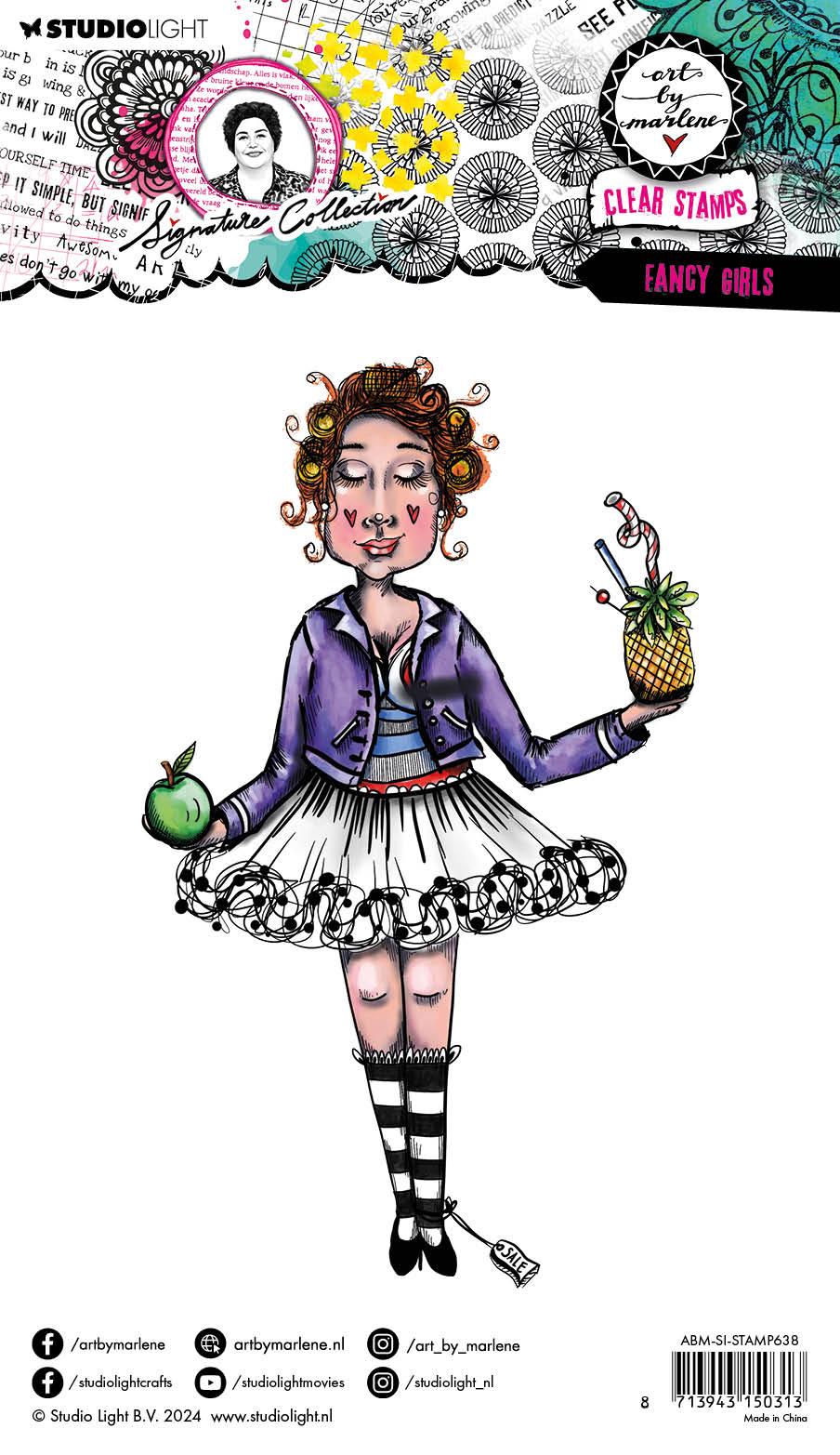 ABM Clear Stamp Fancy Girls Signature Collection 148x210x3mm 12 PC nr.638