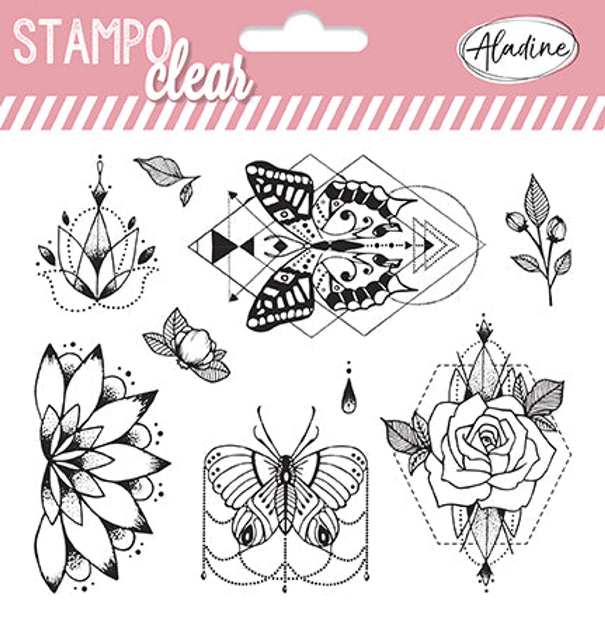 Stampo Peonies & Butterfles Clear Stamp