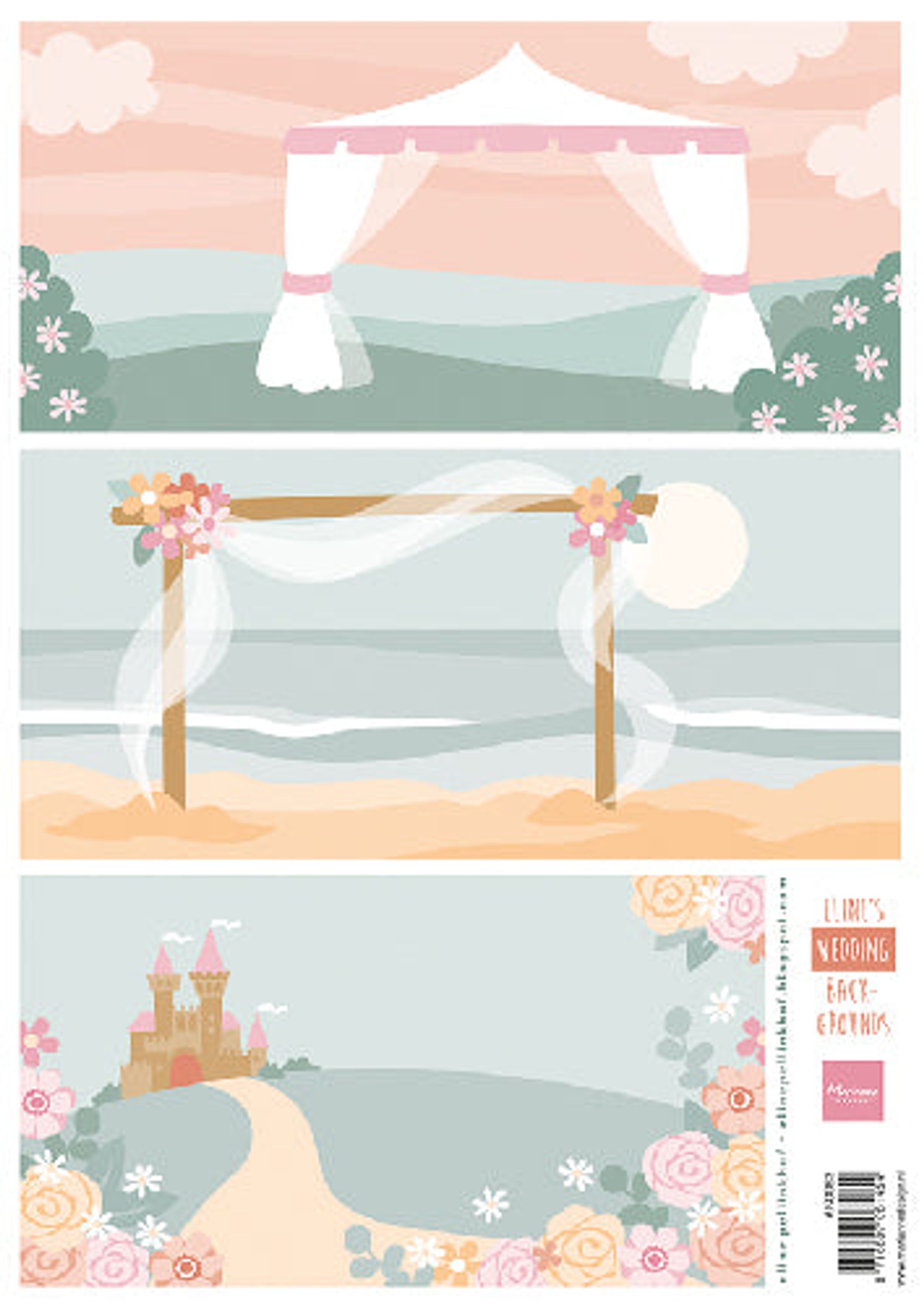 Eline's Wedding Background A4 Cutting Sheet