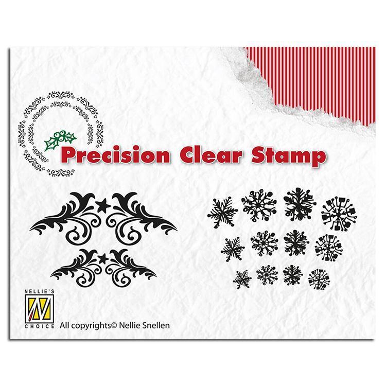 Precision Stamps - Christmas - Flowerswirl- snowflake