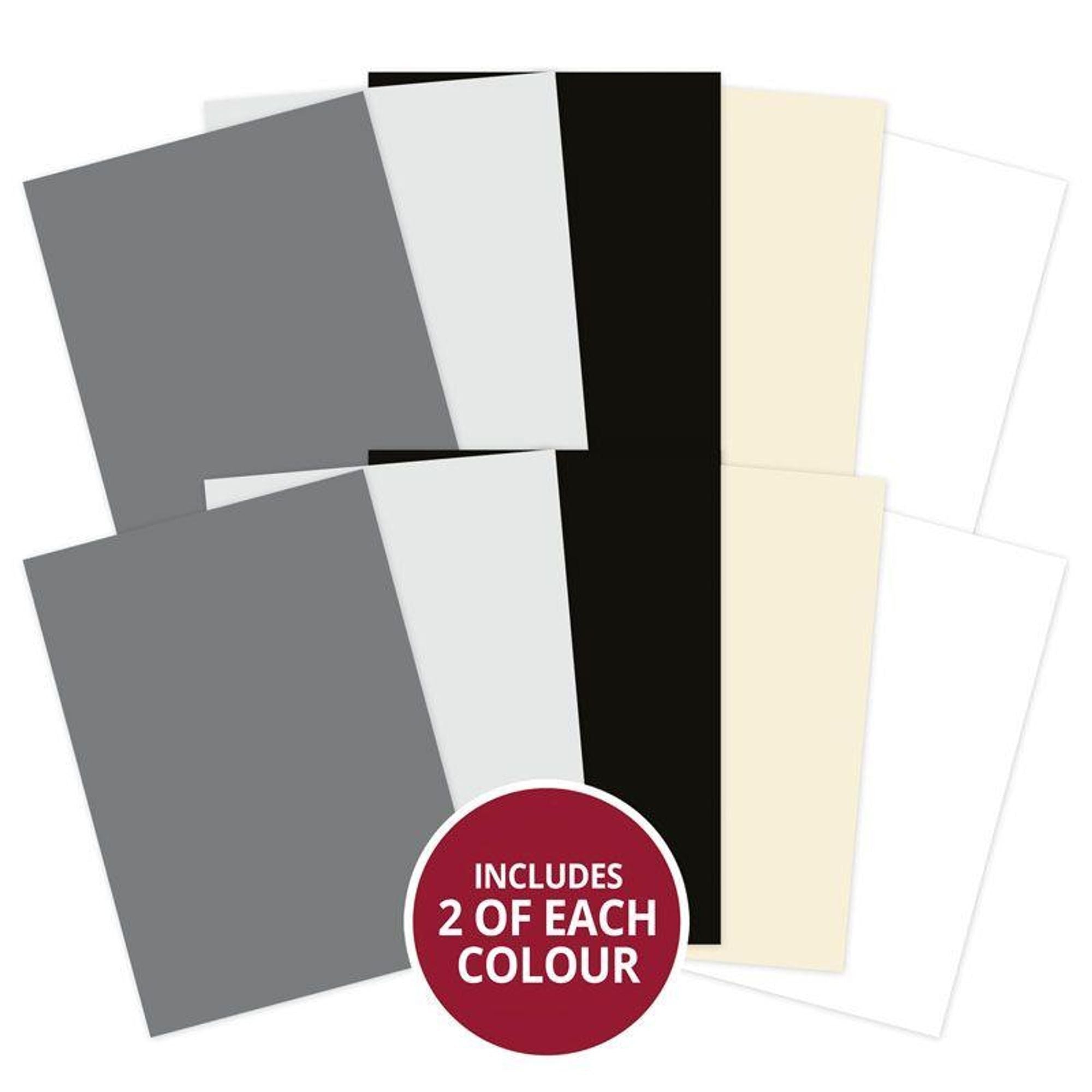 Adorable Scorable A4 Cardstock x 10 sheets - Monochrome Shades