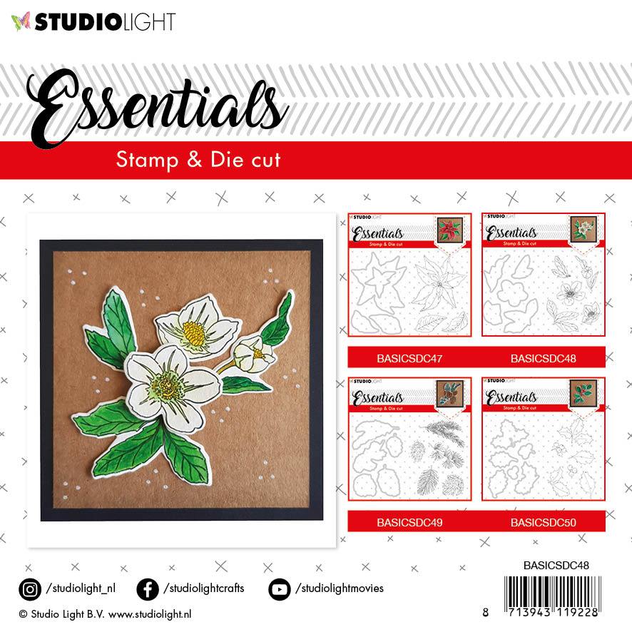 SL Clear Stamp & Die Cut Christmas Rose Essentials 95x55mm nr.48