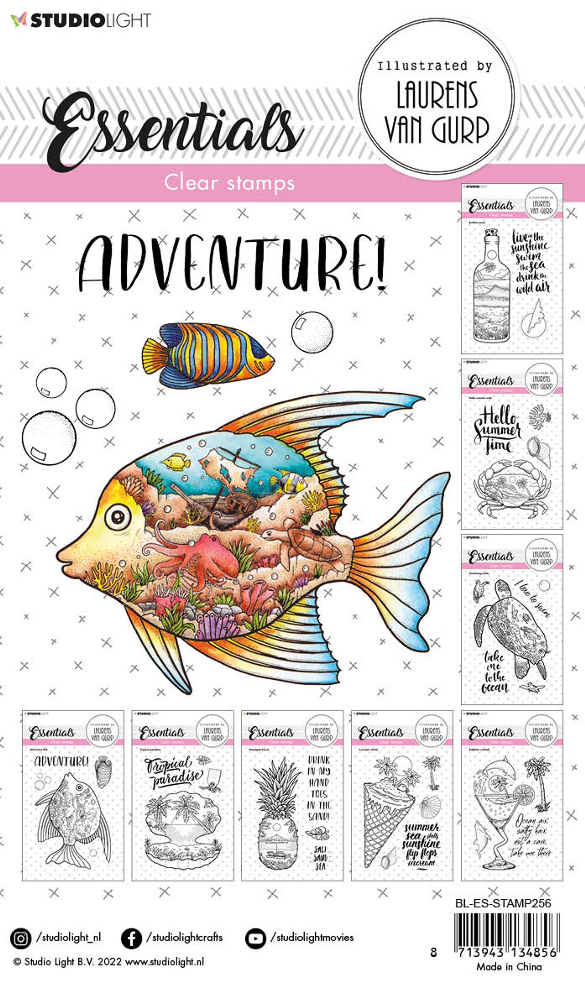 BL Clear Stamp Adventure Fish Essentials 105x148x3mm 5 PC nr.256