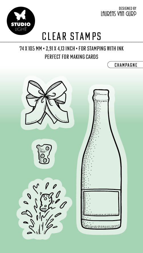 BL Clear Stamp Champagne By Laurens 105x74x3mm 4 PC nr.350