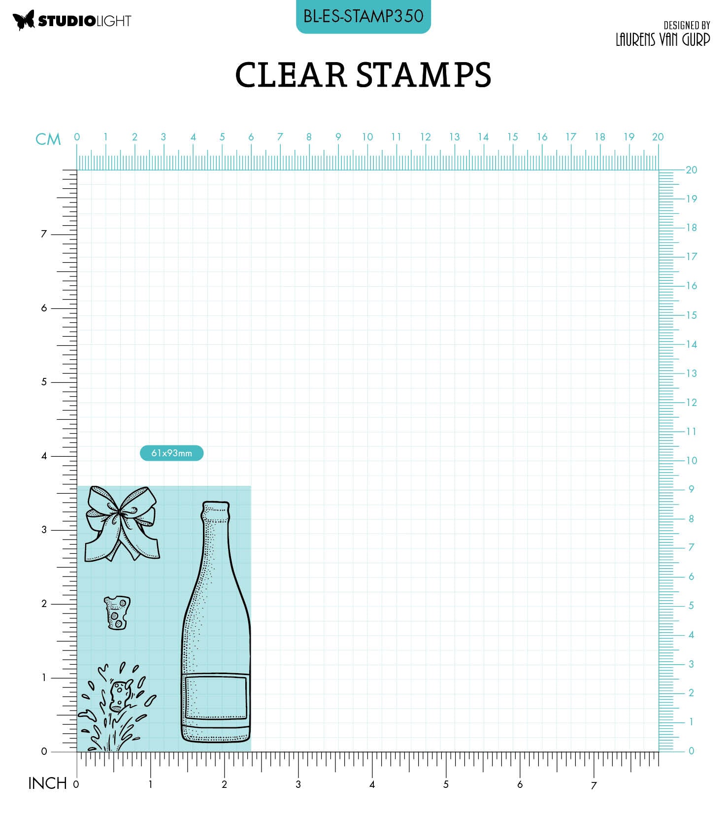 BL Clear Stamp Champagne By Laurens 105x74x3mm 4 PC nr.350