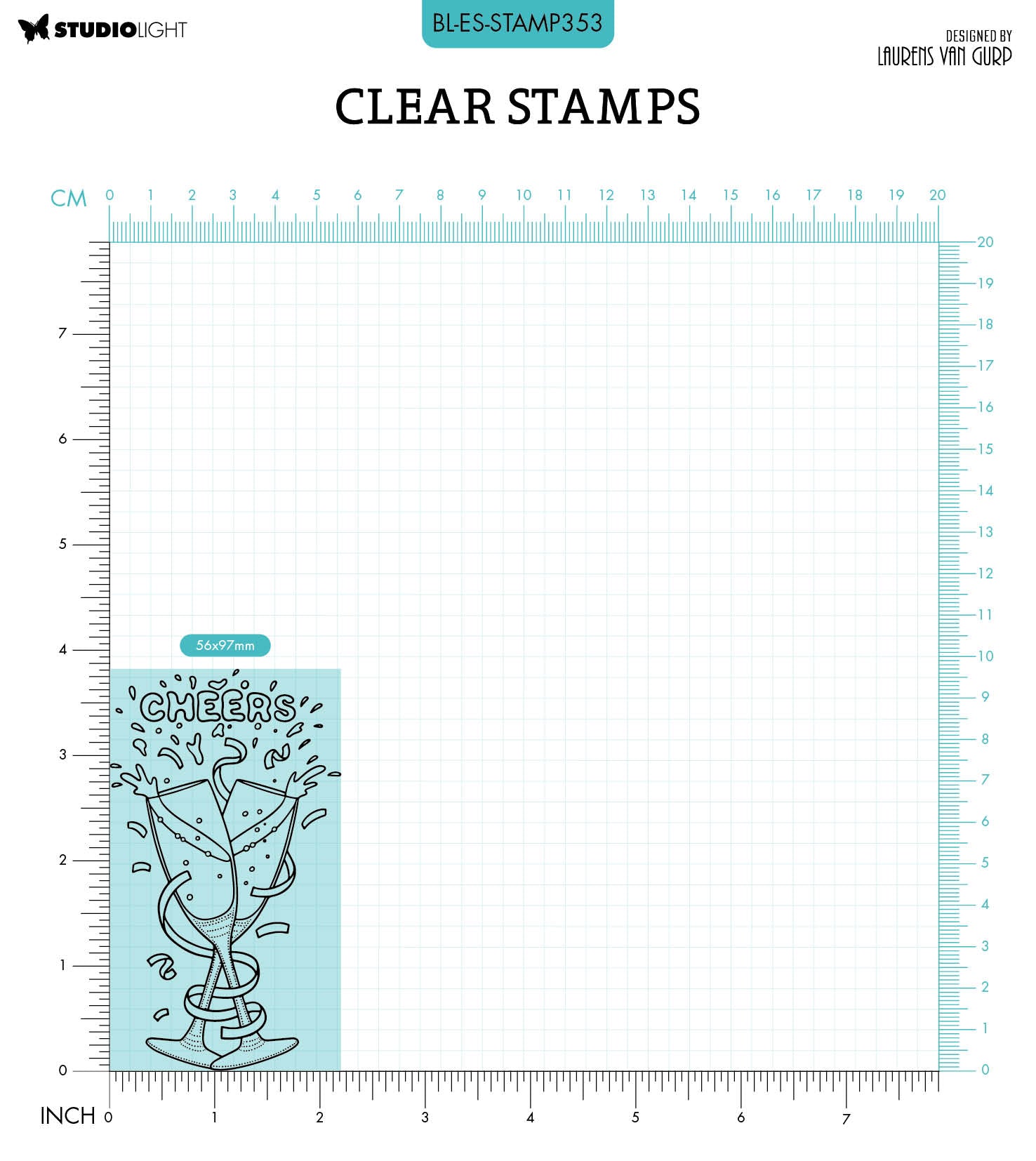 BL Clear Stamp Cheers By Laurens 105x74x3mm 1 PC nr.353