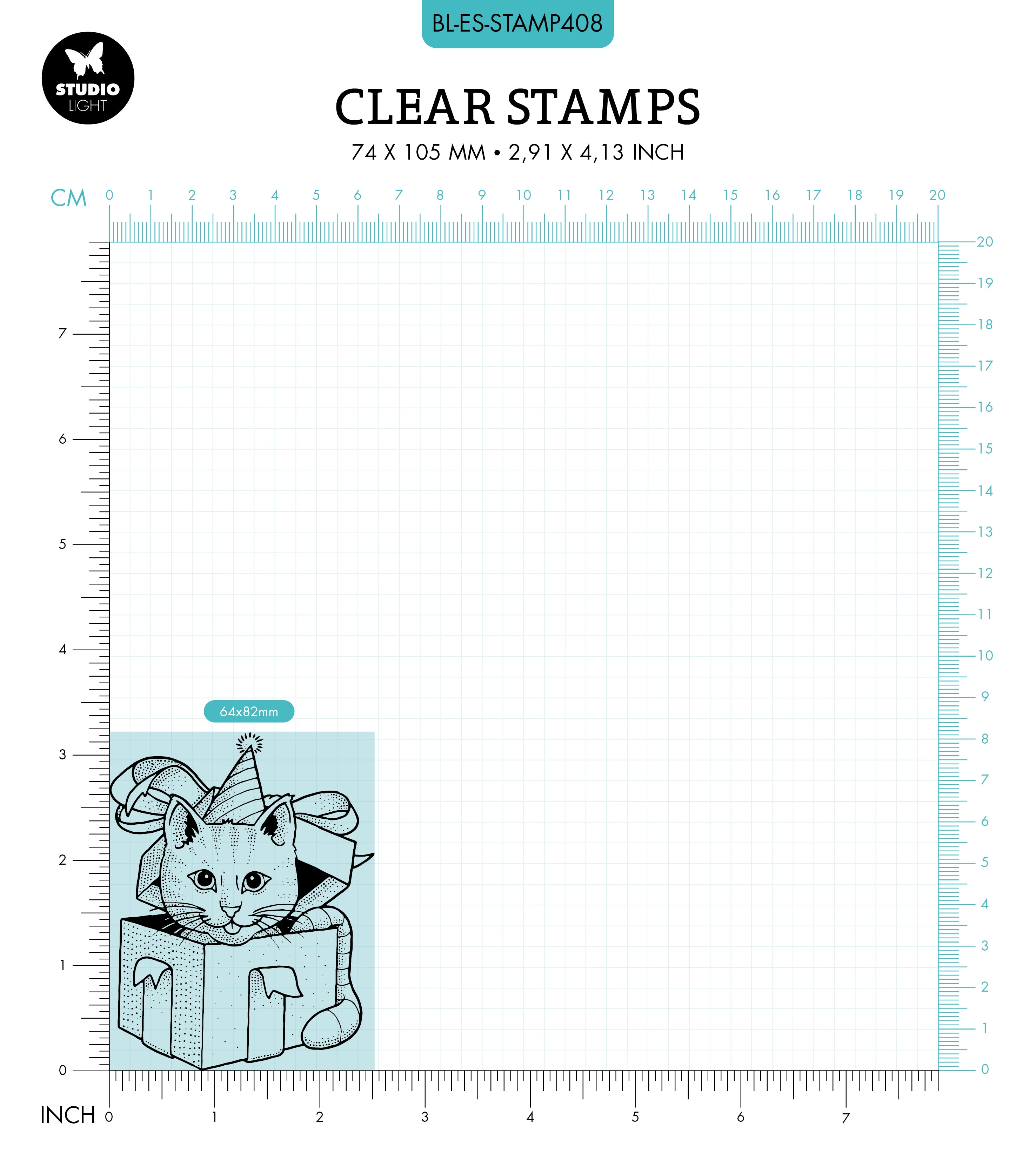 BL Clear Stamp Cat In A Box Essentials 82x64x3mm 1 PC nr.408