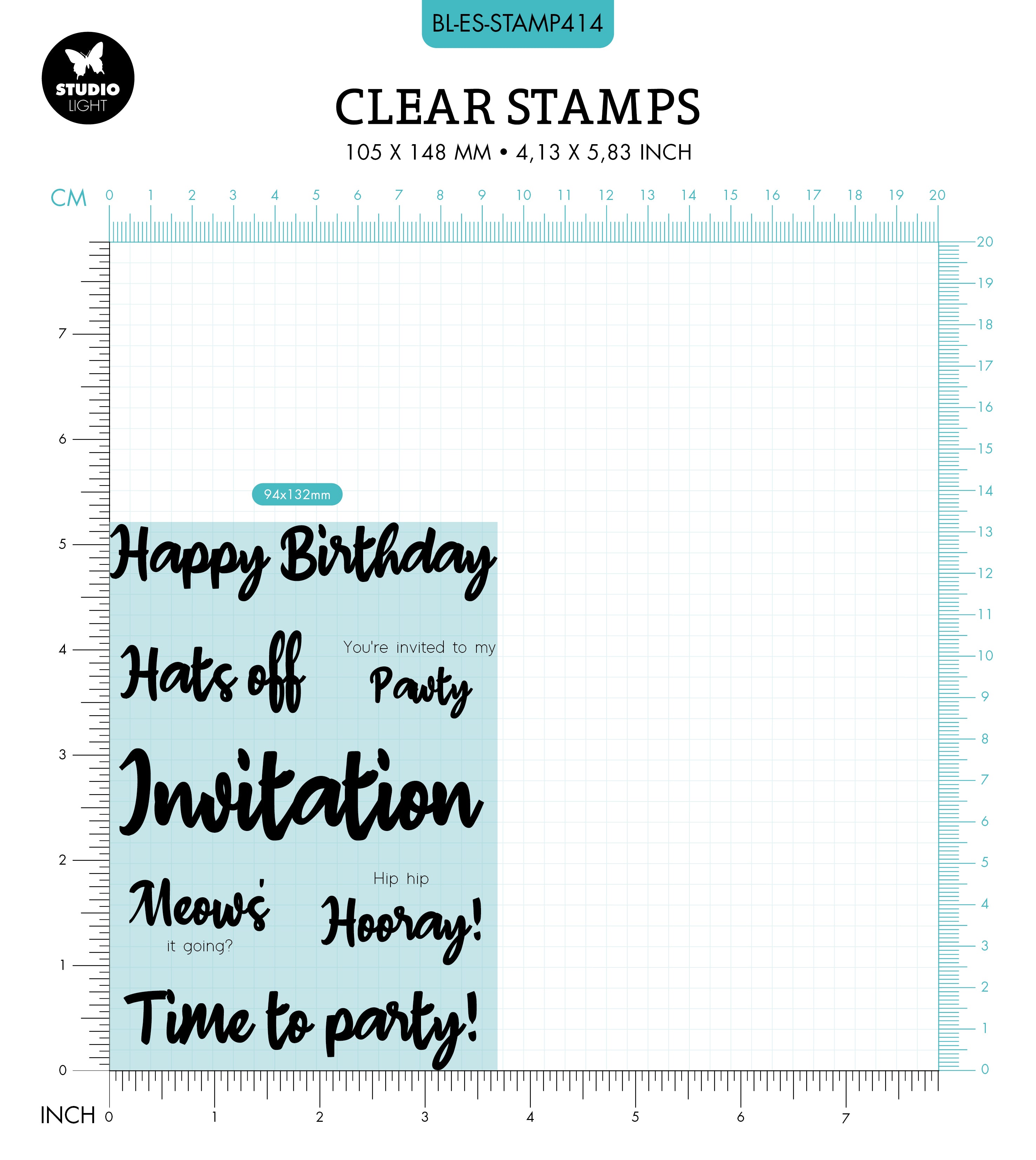 BL Clear Stamp Hooray! Essentials 132x94x3mm 7 PC nr.414
