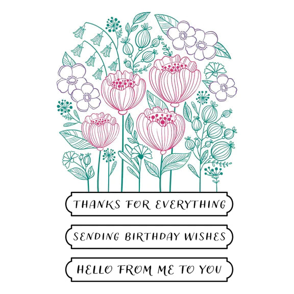 Blooming Garden Press Plates from the BetterPress Place & Press Registration Collection