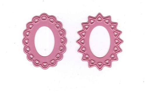 Cameo Dies - Two Star Flower Oval - Medium