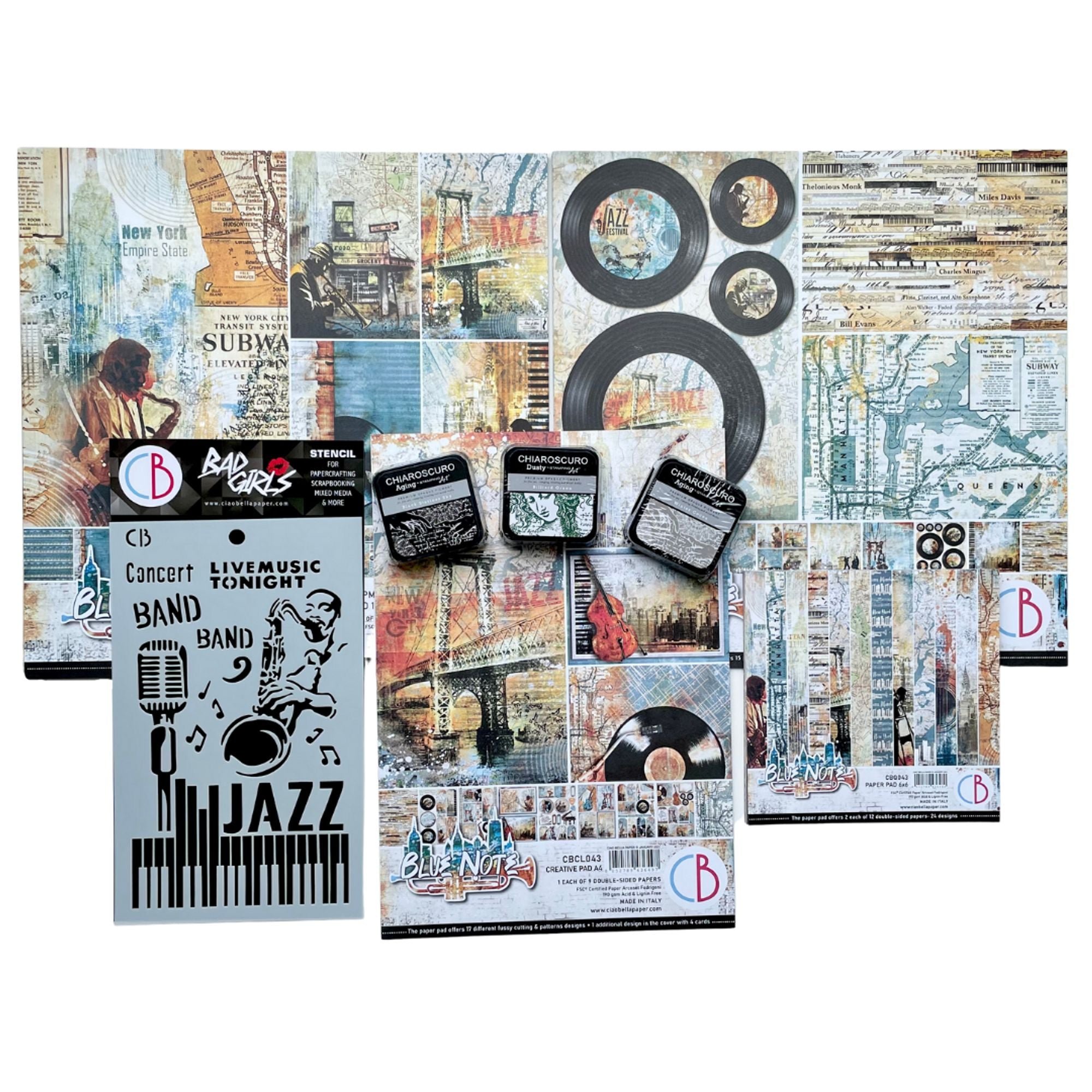 Ciao Bella Blue Note Music-Themed Paper Kit