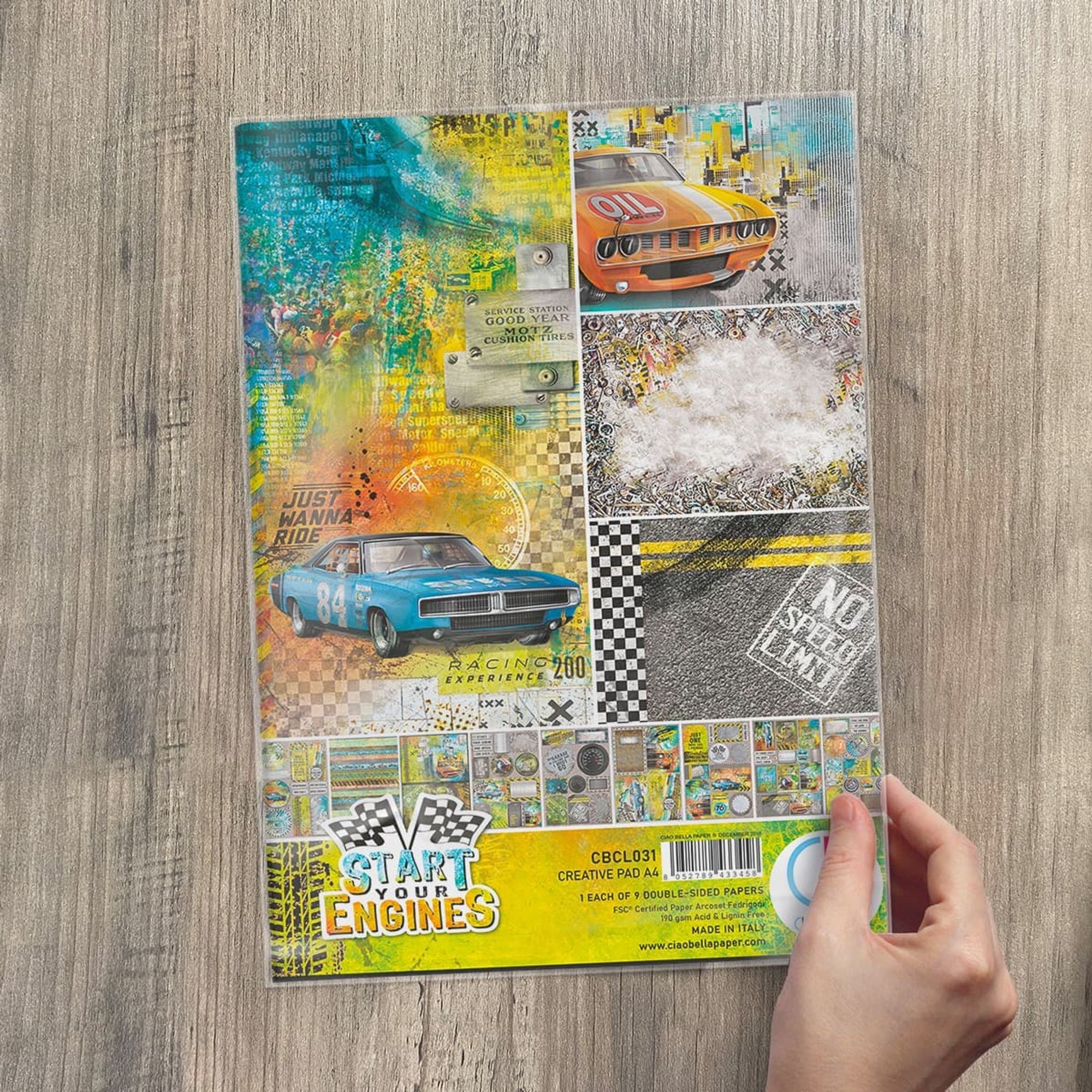 Ciao Bella Start Your Engines Creative Pad A4 9/Pkg