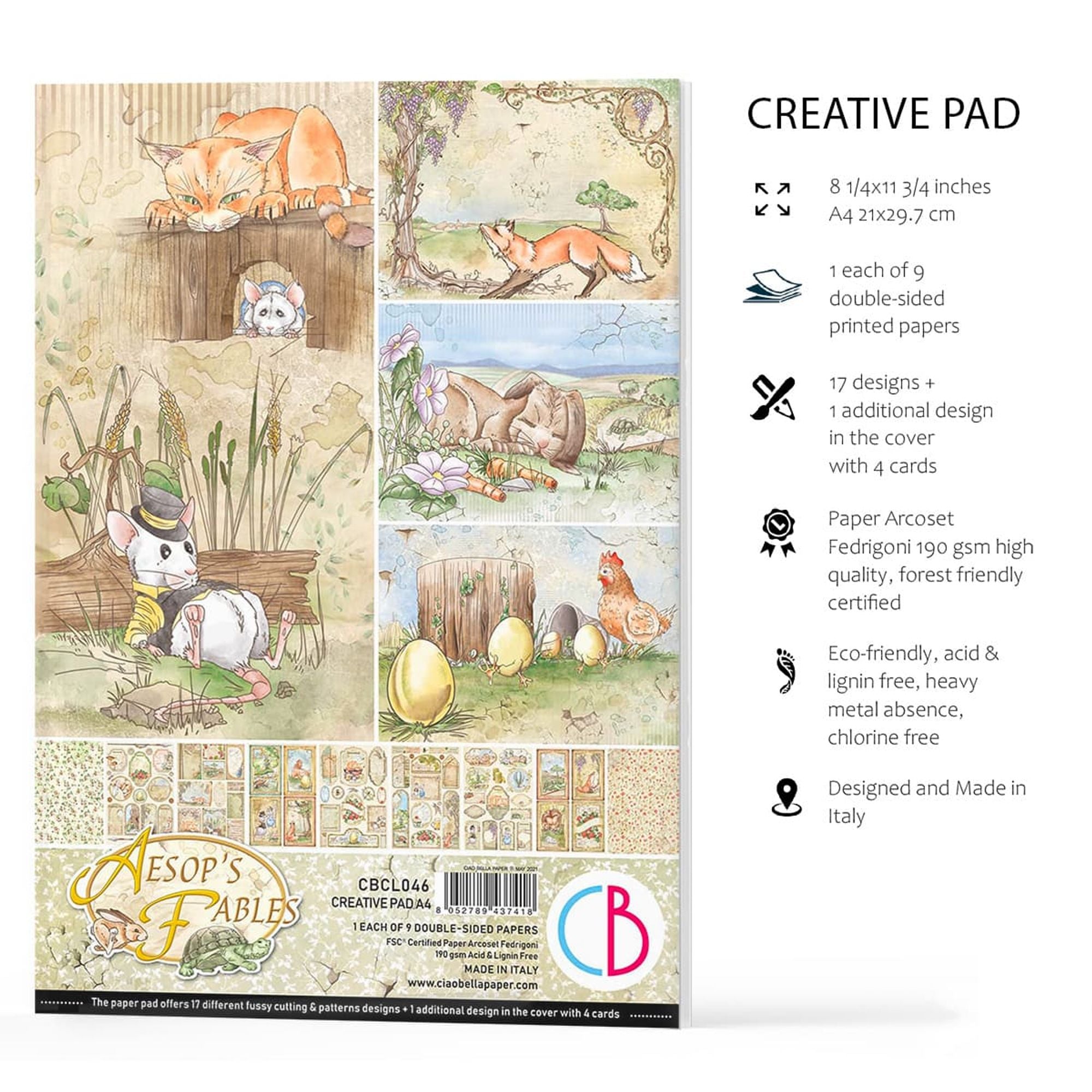 Ciao Bella Aesop's Fables Creative Pad A4 9/Pkg