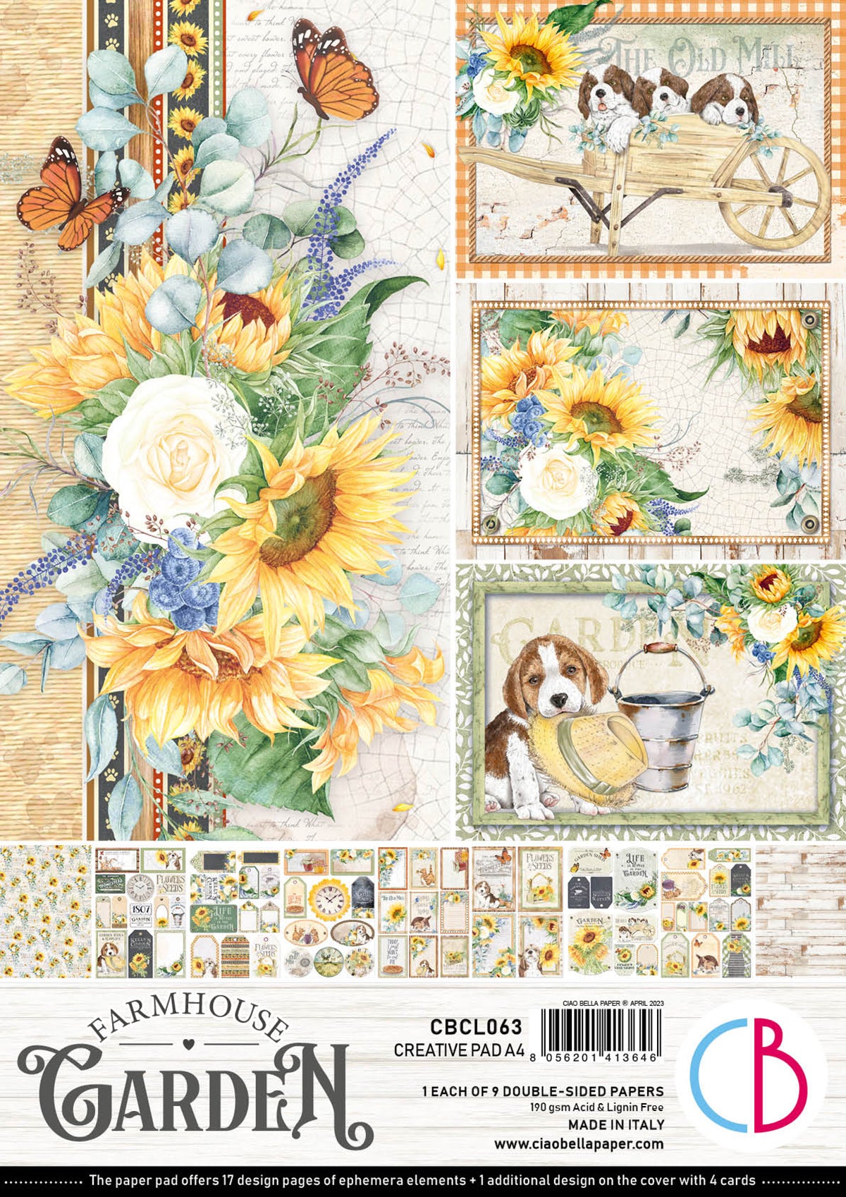 Ciao Bella Farmhouse Garden Creative Pad A4 9/Pkg