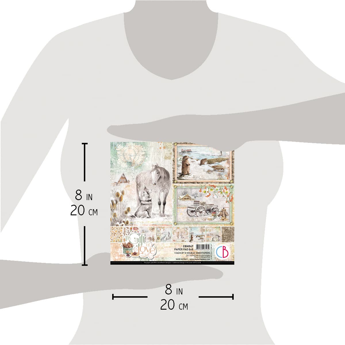 Ciao Bella The Gift of Love Paper Pad 8"x8" 12/Pkg