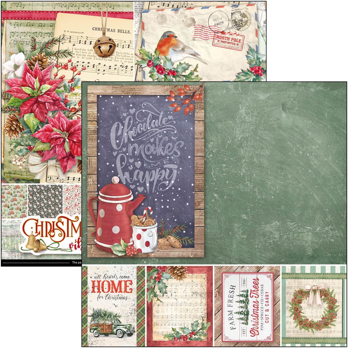 Christmas Vibes Pad 8x8 12/Pkg