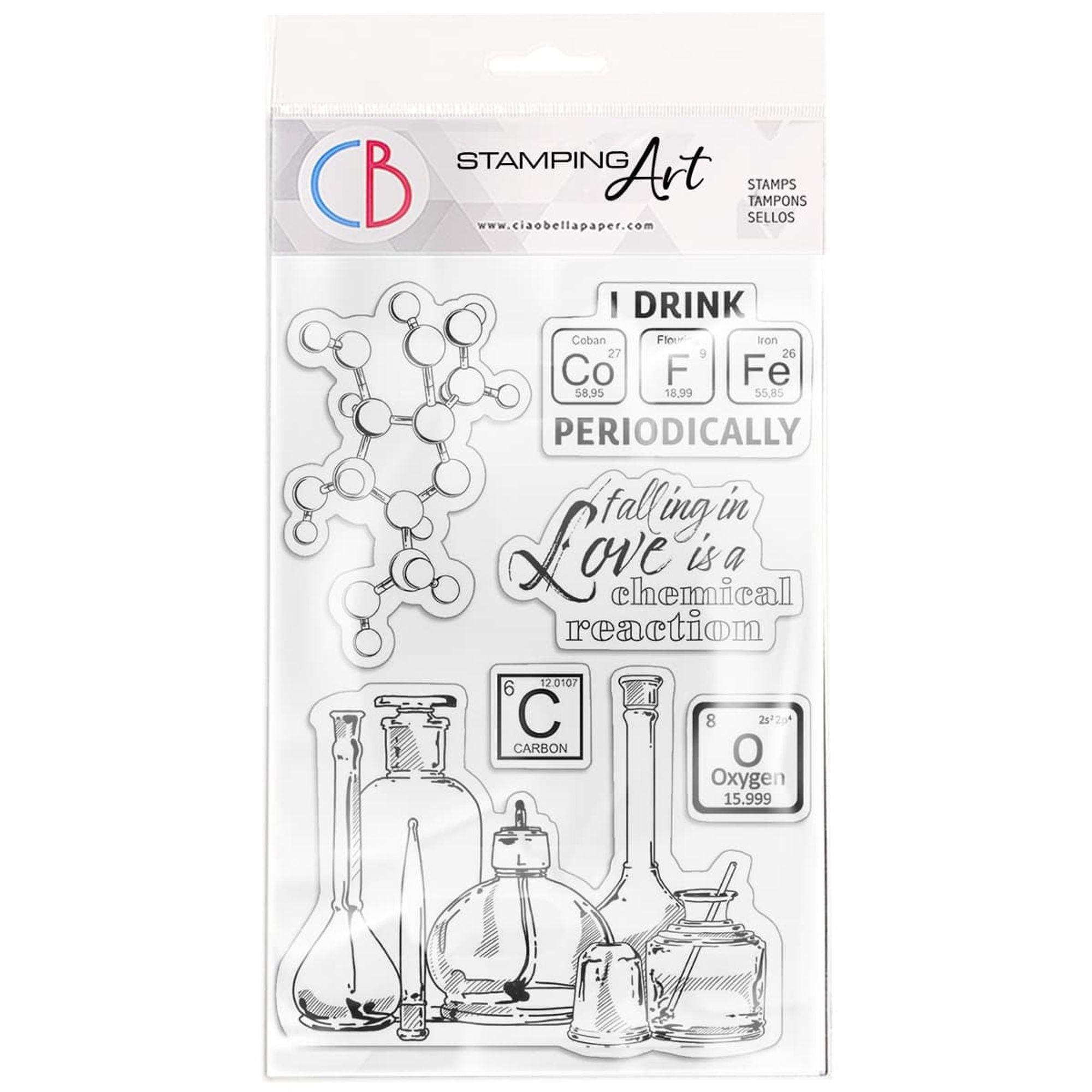 Ciao Bella Clear Stamp Set 4"X6" Chemical Reaction