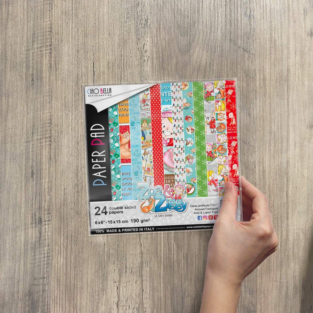 Ciao Bella Zoe & Ziggy Paper Pad 6"x6" 24/Pkg