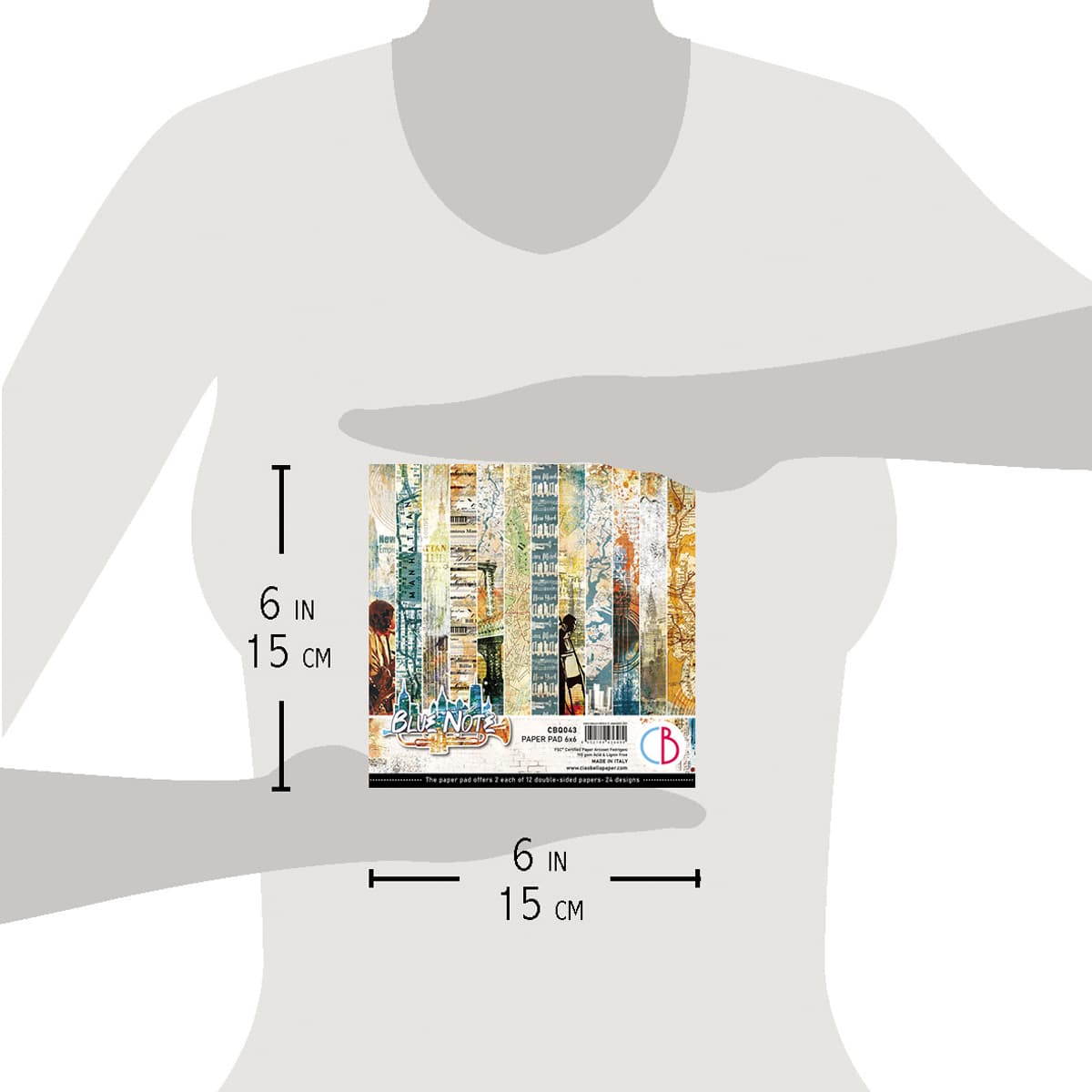 Ciao Bella Blue Note Paper Pad 6"x6" 24/Pkg