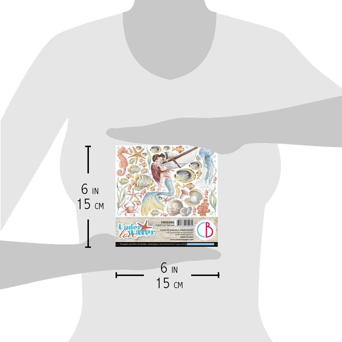 Ciao Bella Underwater Love Fussy Cut Pad 6"x6" 24/Pkg