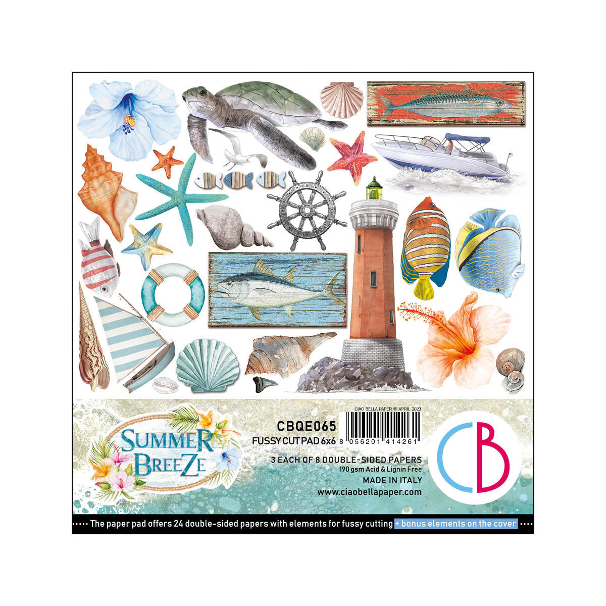 Ciao Bella Summer Breeze Fussy Cut Pad 6"x6" 24/Pkg