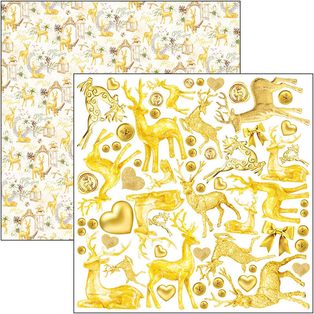 Ciao Bella Sparkling Christmas Fussy Cut Pad 6"x6" 24/Pkg