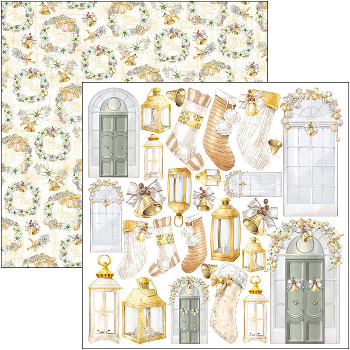 Ciao Bella Sparkling Christmas Fussy Cut Pad 6"x6" 24/Pkg