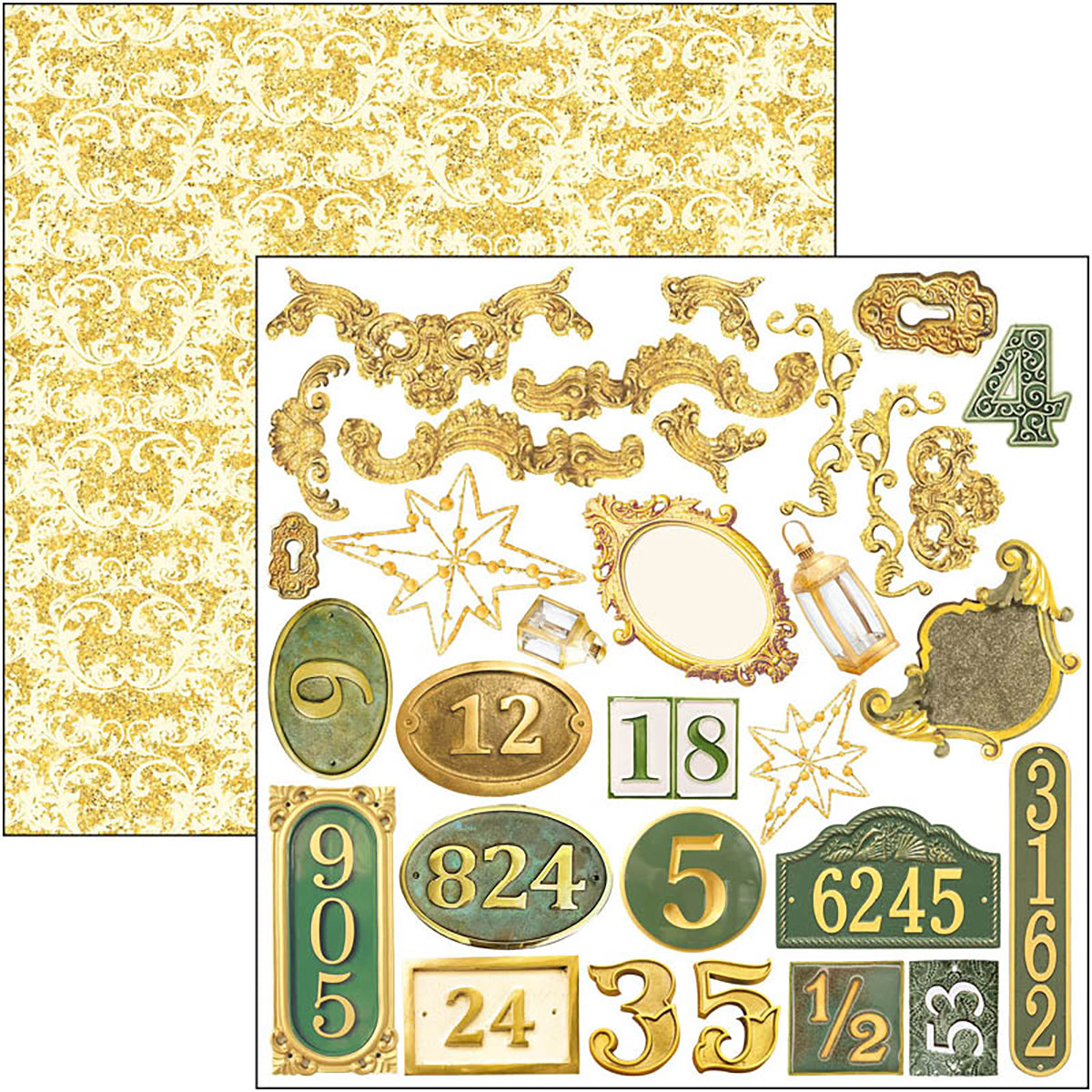 Ciao Bella Sparkling Christmas Fussy Cut Pad 6"x6" 24/Pkg