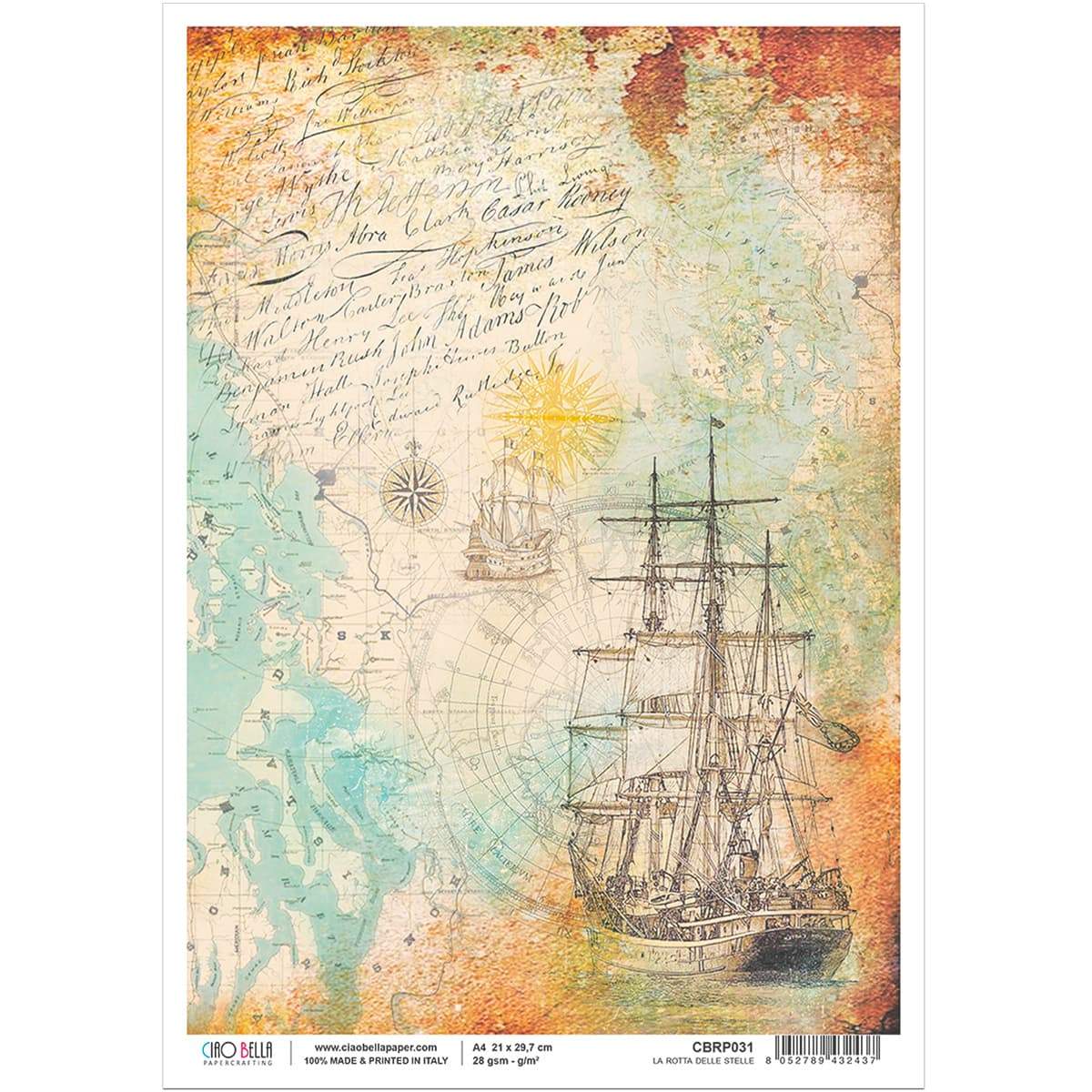 Ciao Bella Rice Paper A4 La Rotta Delle Stelle