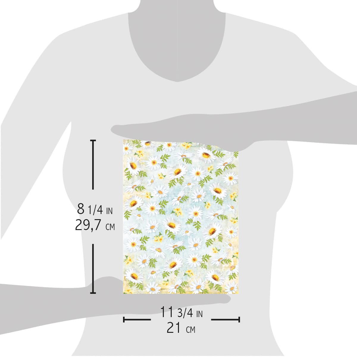 Ciao Bella Rice Paper A4 White Daisies