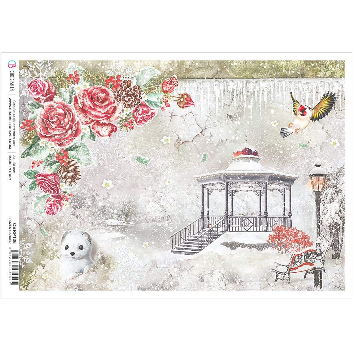 Ciao Bella Rice Paper A4 Frozen Garden