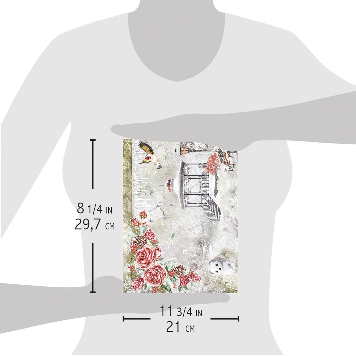 Ciao Bella Rice Paper A4 Frozen Garden