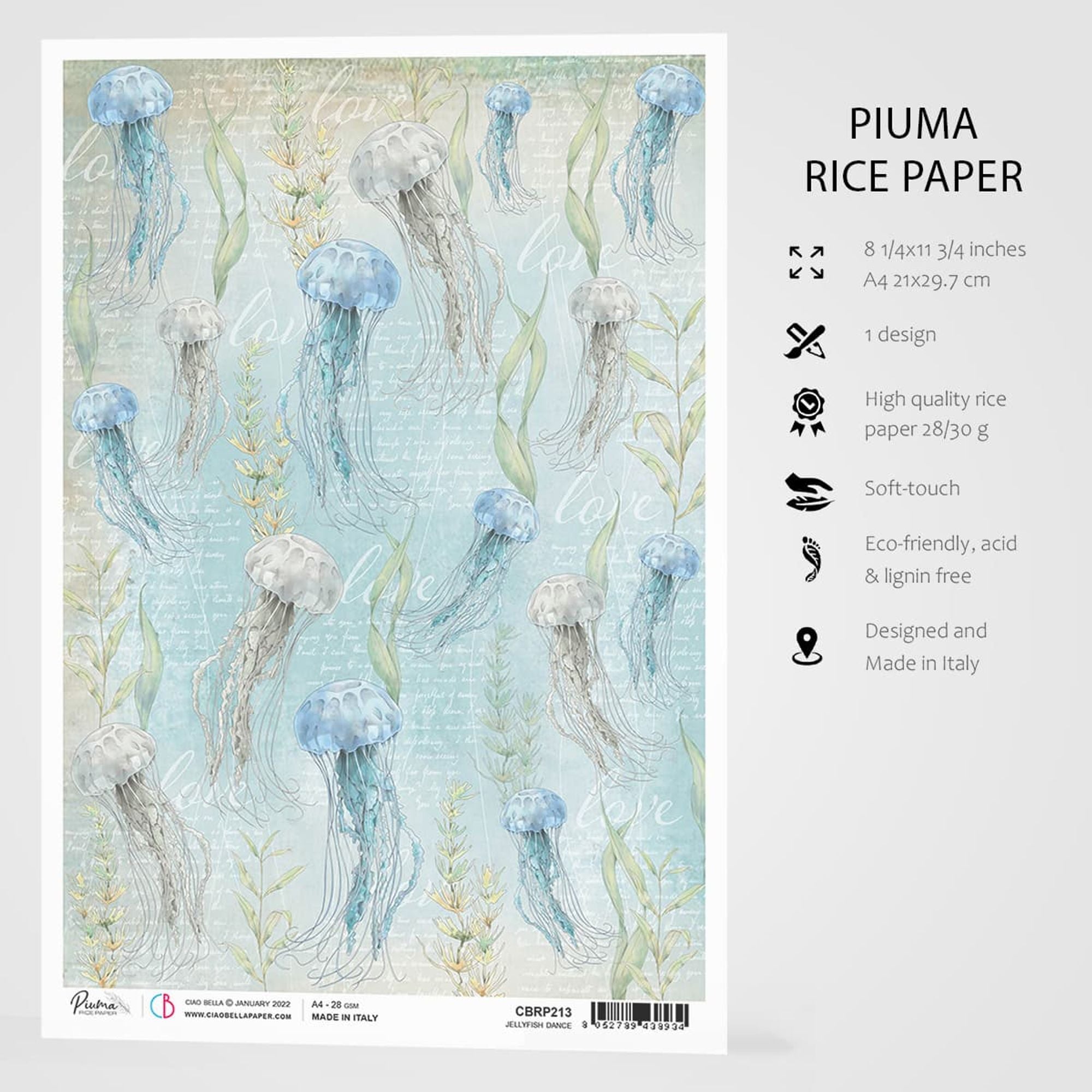 Ciao Bella Rice Paper A4 Jellyfish Dance
