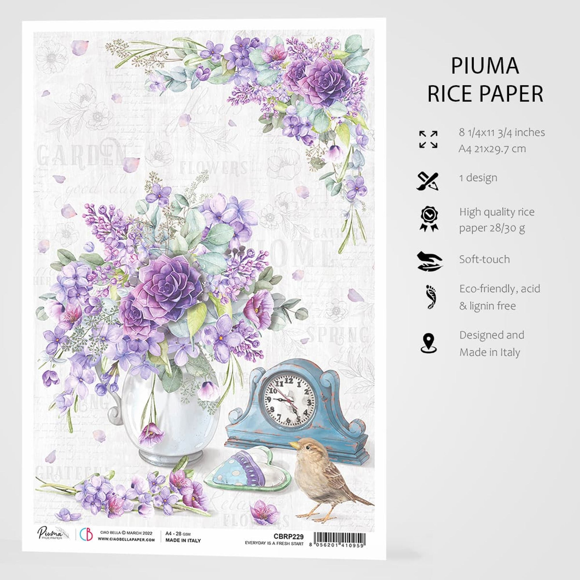 Ciao Bella Rice Paper A4 Everyday Is A Fresh Start
