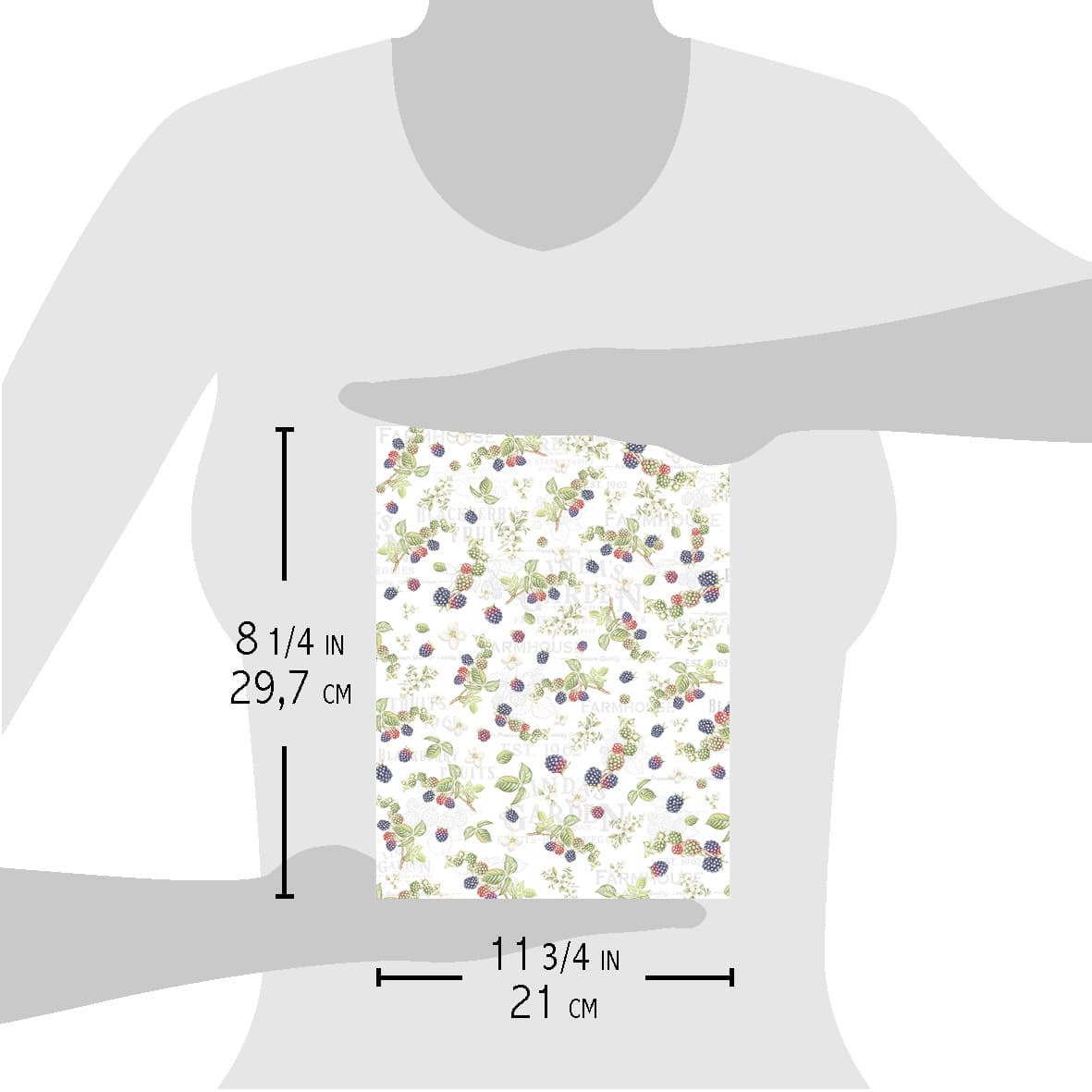 Ciao Bella Rice Paper A4 Blackberry Garden