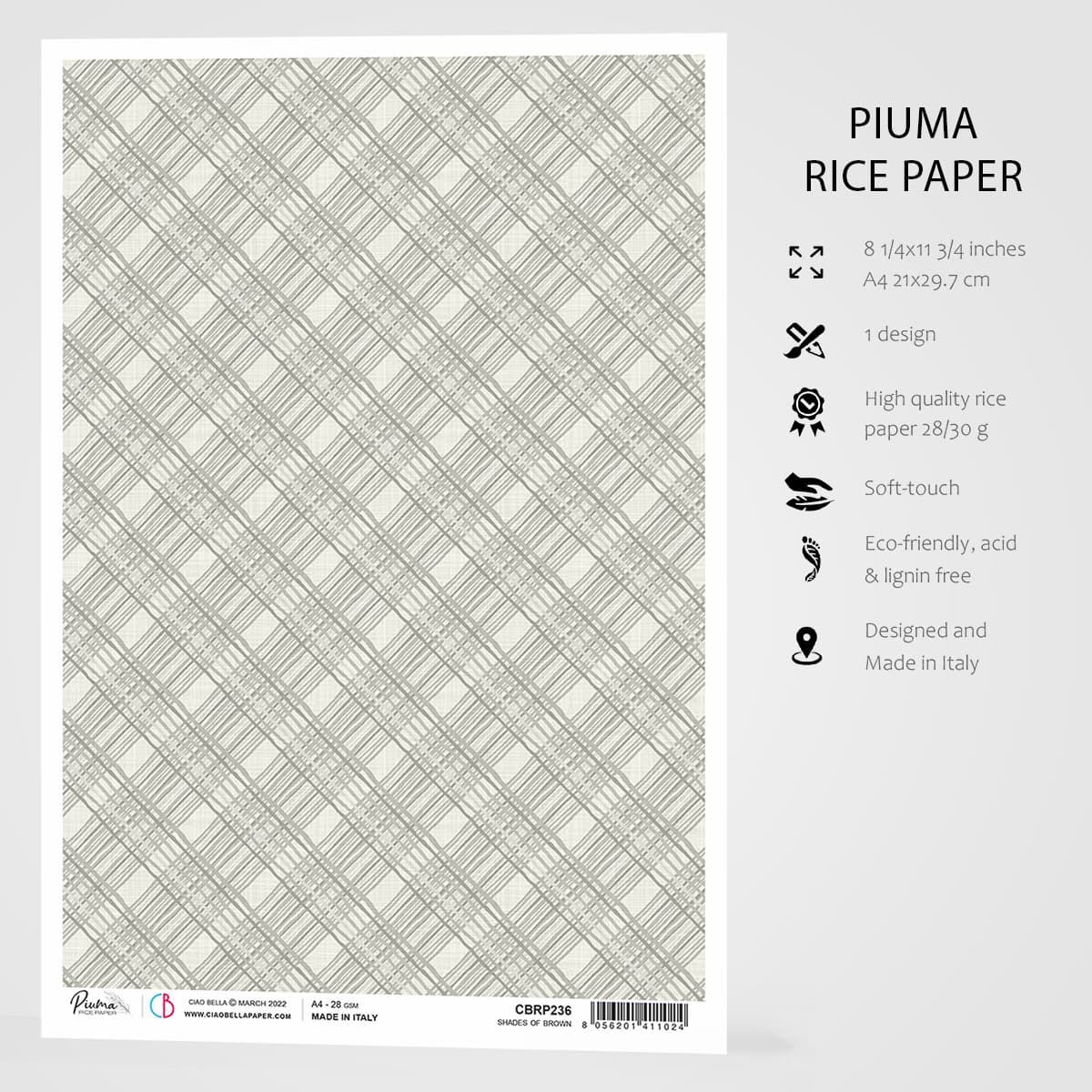 Ciao Bella Rice Paper A4 Shades Of Brown