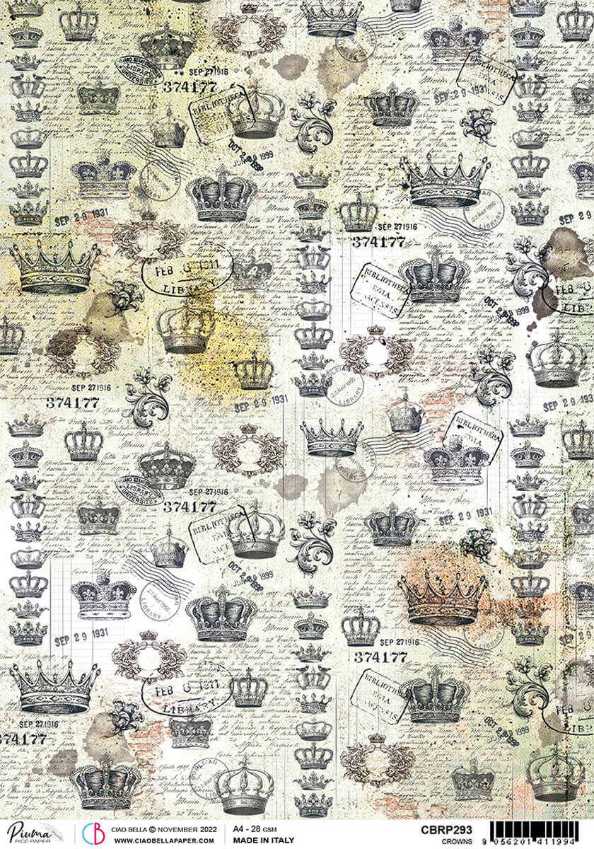 Rice Paper A4 Piuma Crowns - 5 Sheets