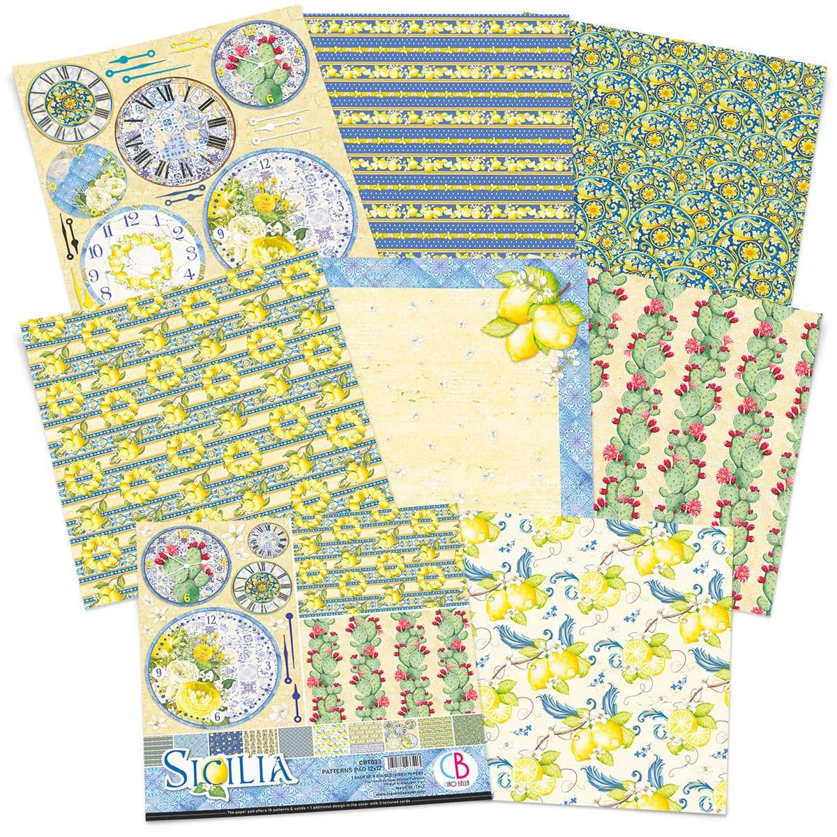 Ciao Bella Sicilia Patterns Pad 12"x12" 8/Pkg