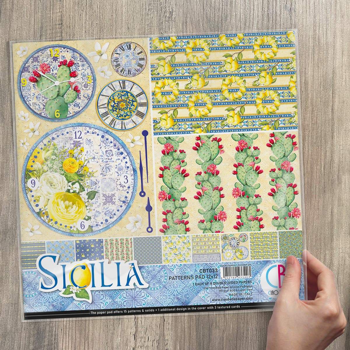 Ciao Bella Sicilia Patterns Pad 12"x12" 8/Pkg