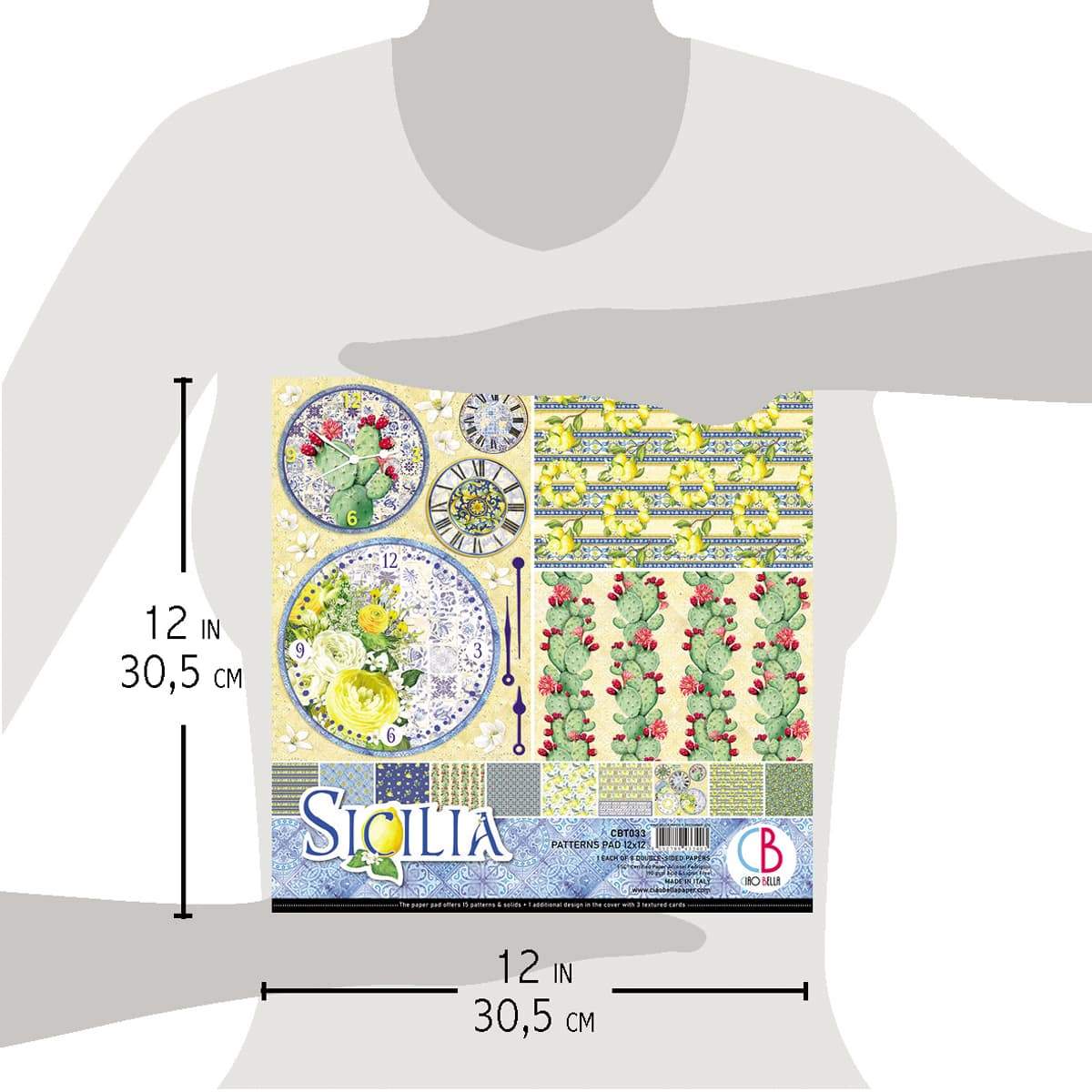 Ciao Bella Sicilia Patterns Pad 12"x12" 8/Pkg