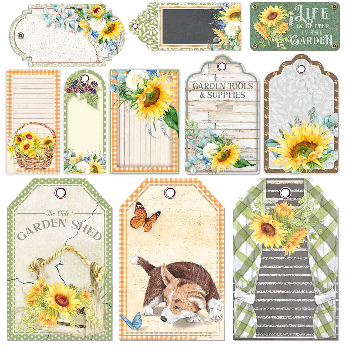 Ciao Bella Vellum Farmhouse Garden Fussy Cut 6"x6" 6/Pkg