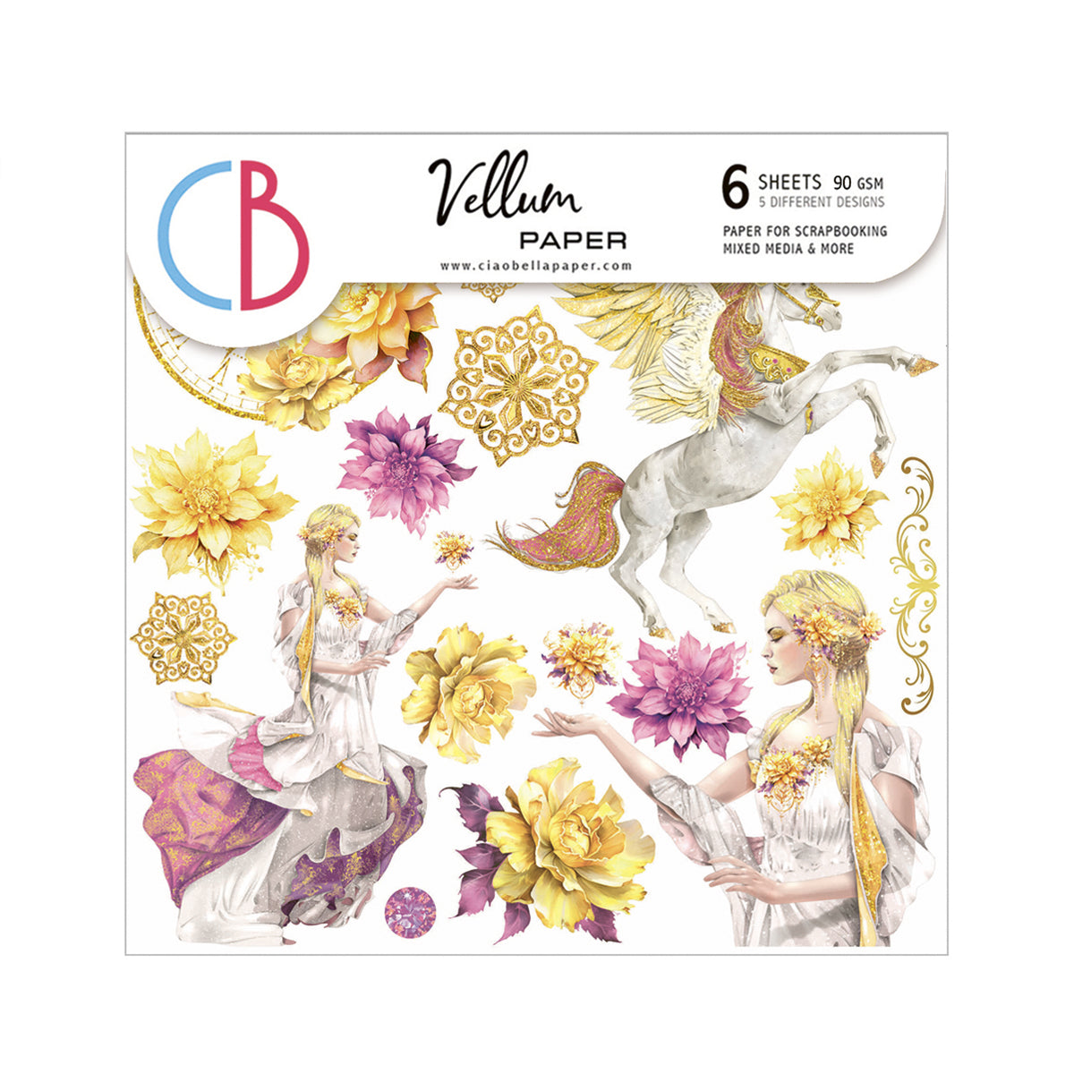 Vellum Ethereal Fussy Cut 6"x6" 6/Pkg