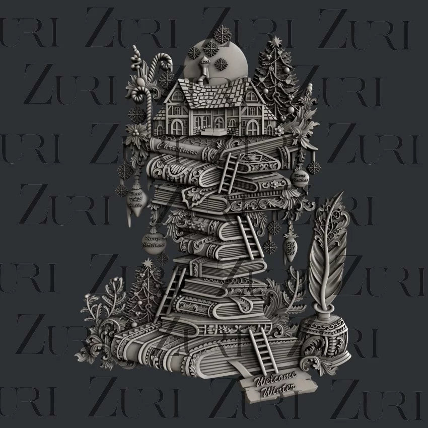 Zuri Designs Christmas Library Books