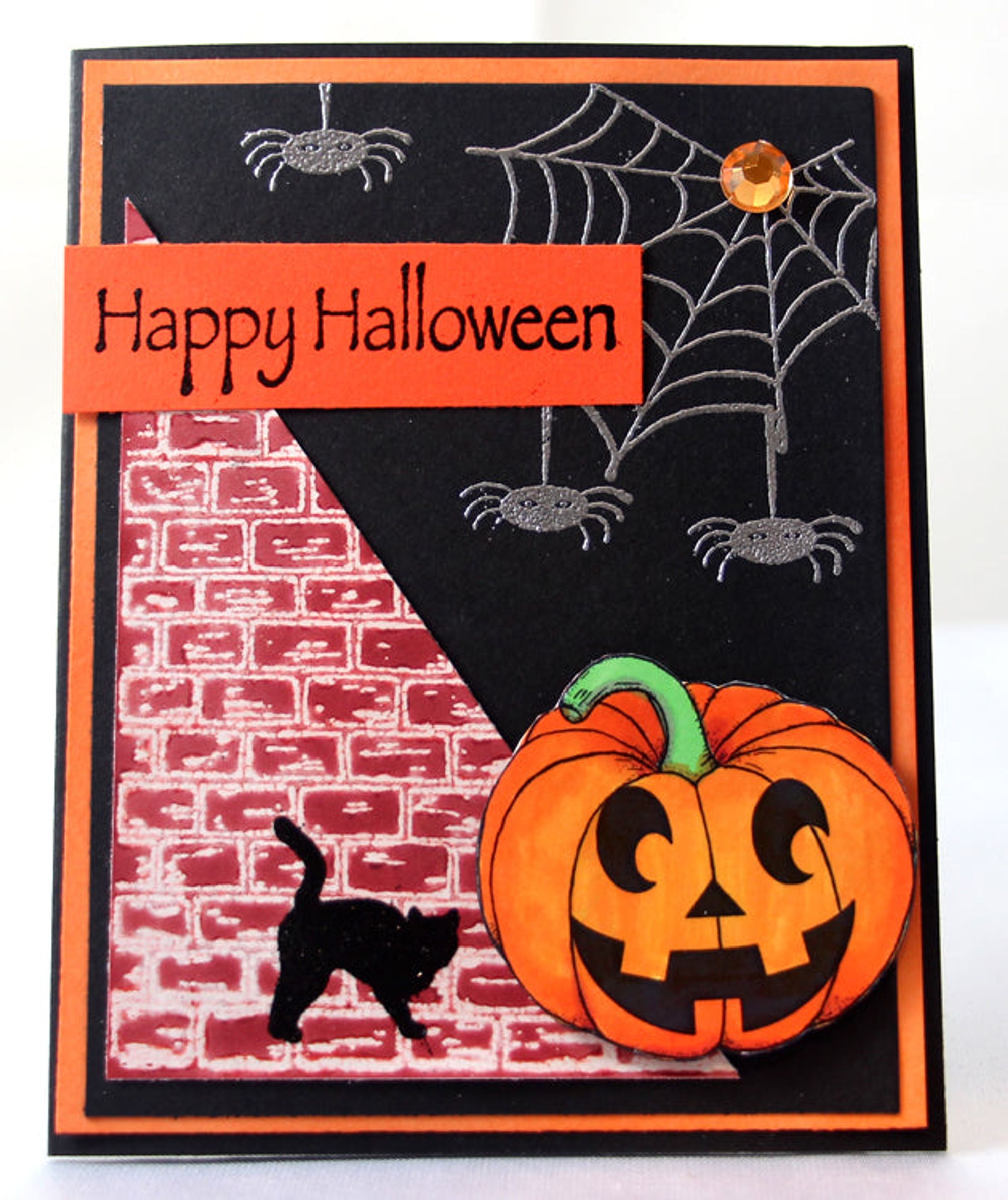 Frog s Whiskers Ink Stamp Happy Pumpkin Face