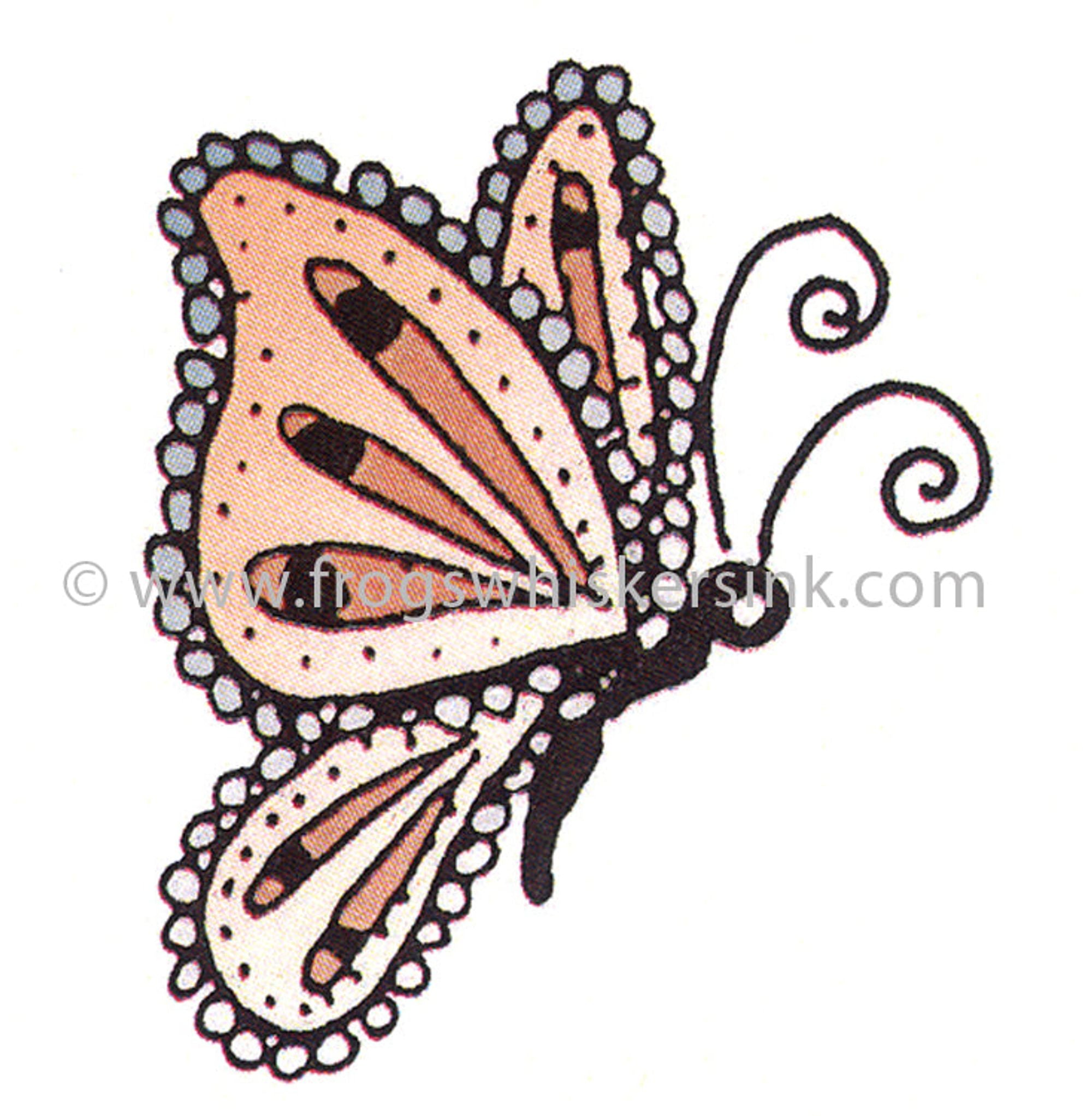 Frog's Whiskers Ink Stamps -Butterfly Right Cling Mount Stamp