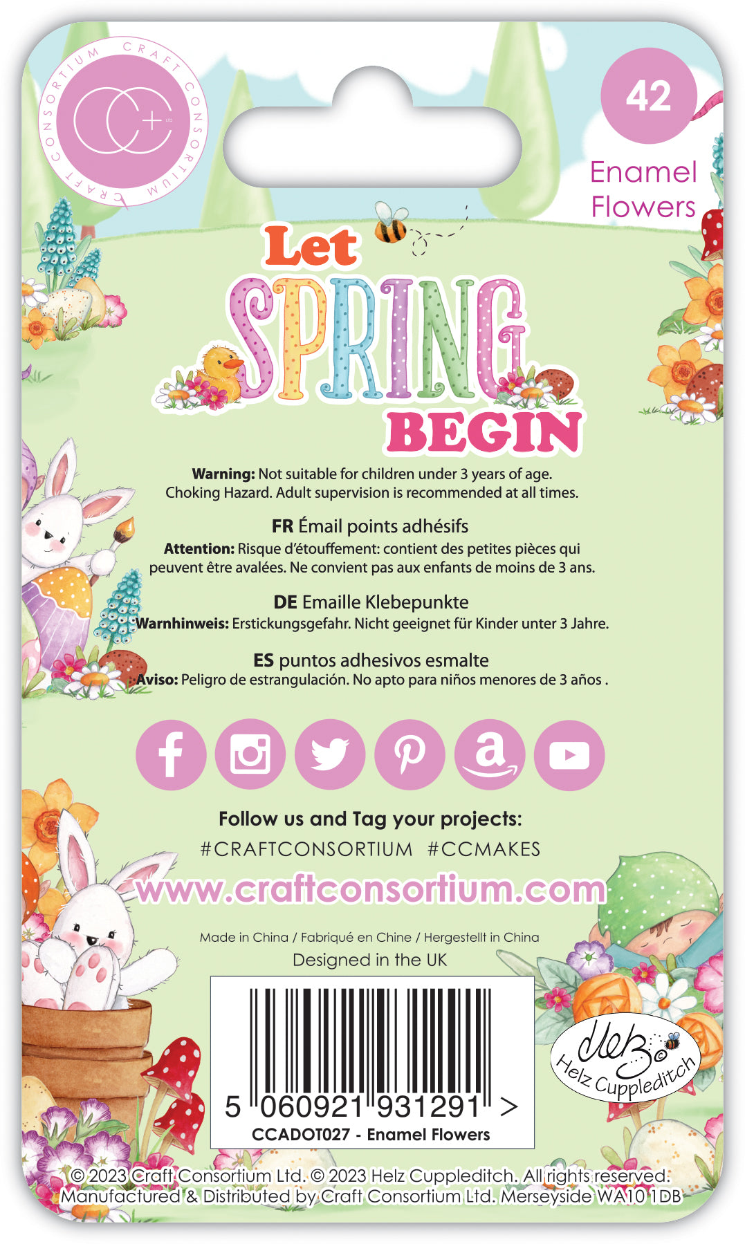 Craft Consortium Let Spring Begin - Adhesive Enamel Flowers