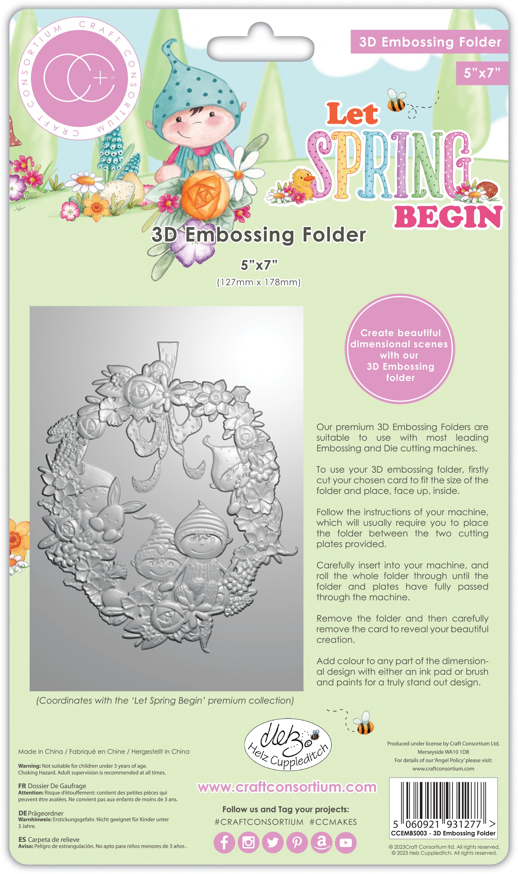 Craft Consortium Let Spring Begin - 3D Embossing Folder